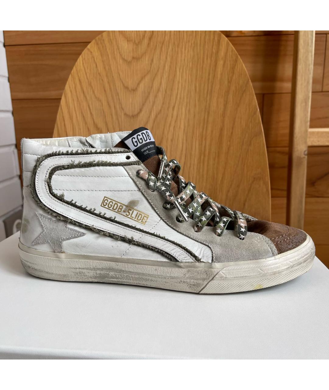 GOLDEN GOOSE DELUXE BRAND Белые кожаные высокие кроссовки / кеды, фото 7