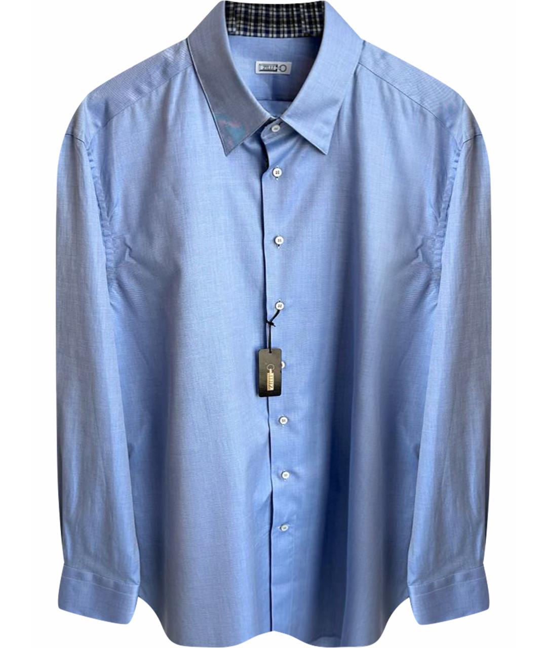 ZILLI Синяя хлопковая классическая рубашка, фото 1