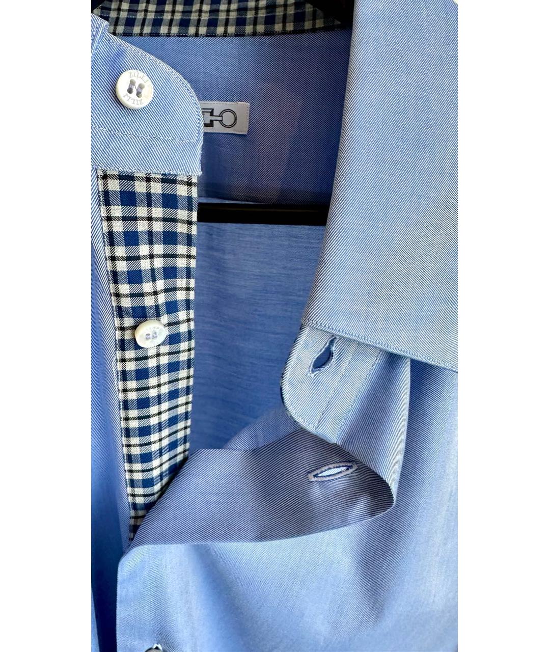 ZILLI Синяя хлопковая классическая рубашка, фото 6