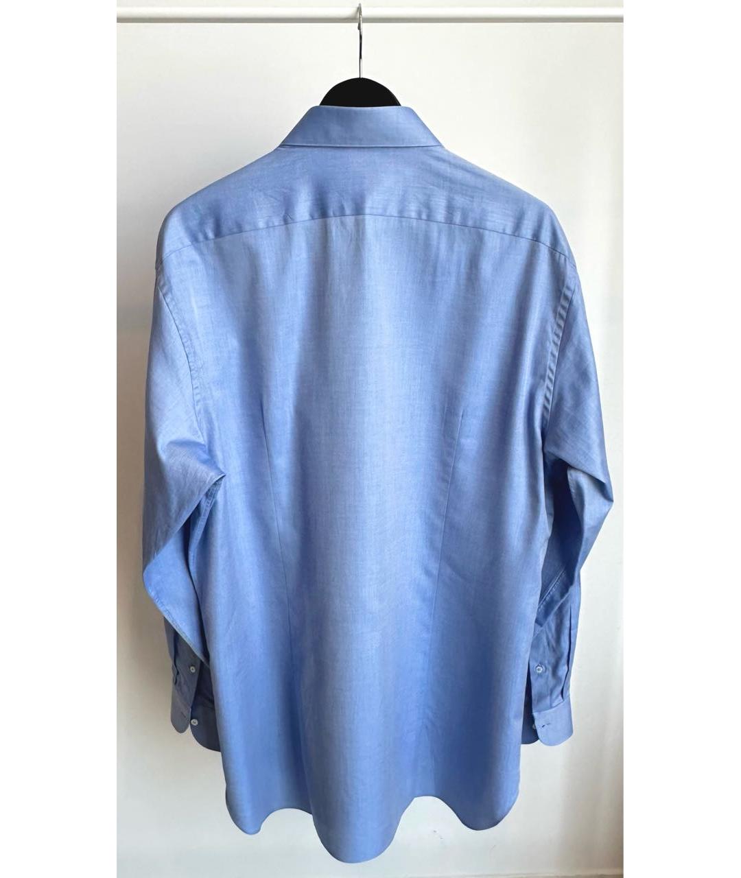 ZILLI Синяя хлопковая классическая рубашка, фото 2