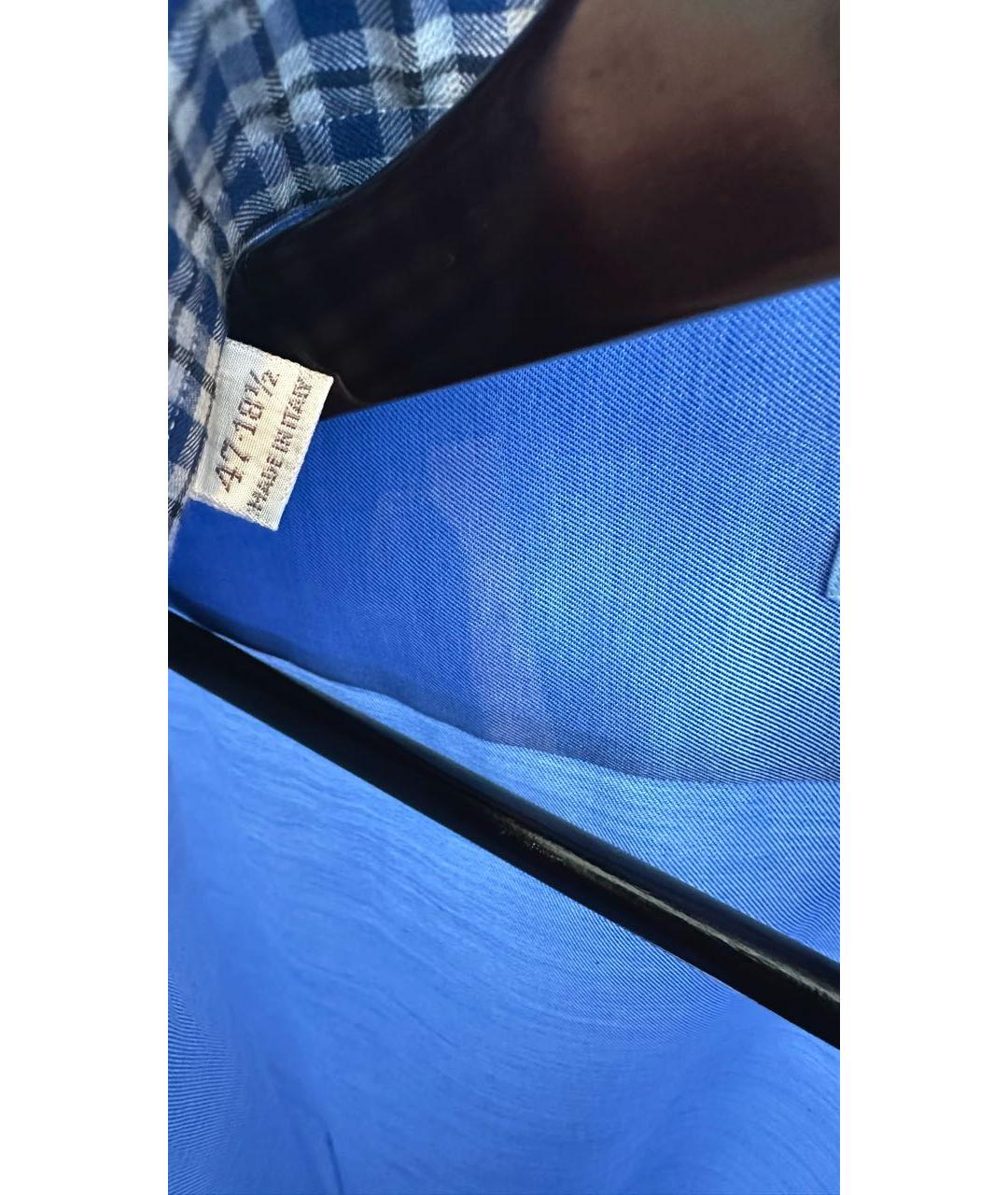 ZILLI Синяя хлопковая классическая рубашка, фото 5