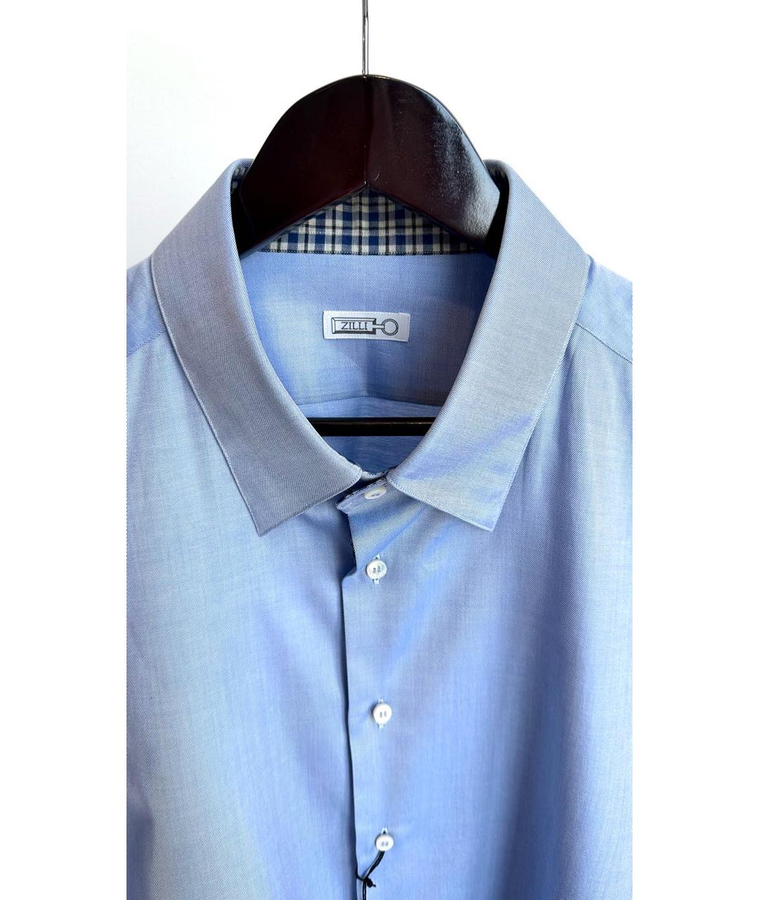 ZILLI Синяя хлопковая классическая рубашка, фото 3