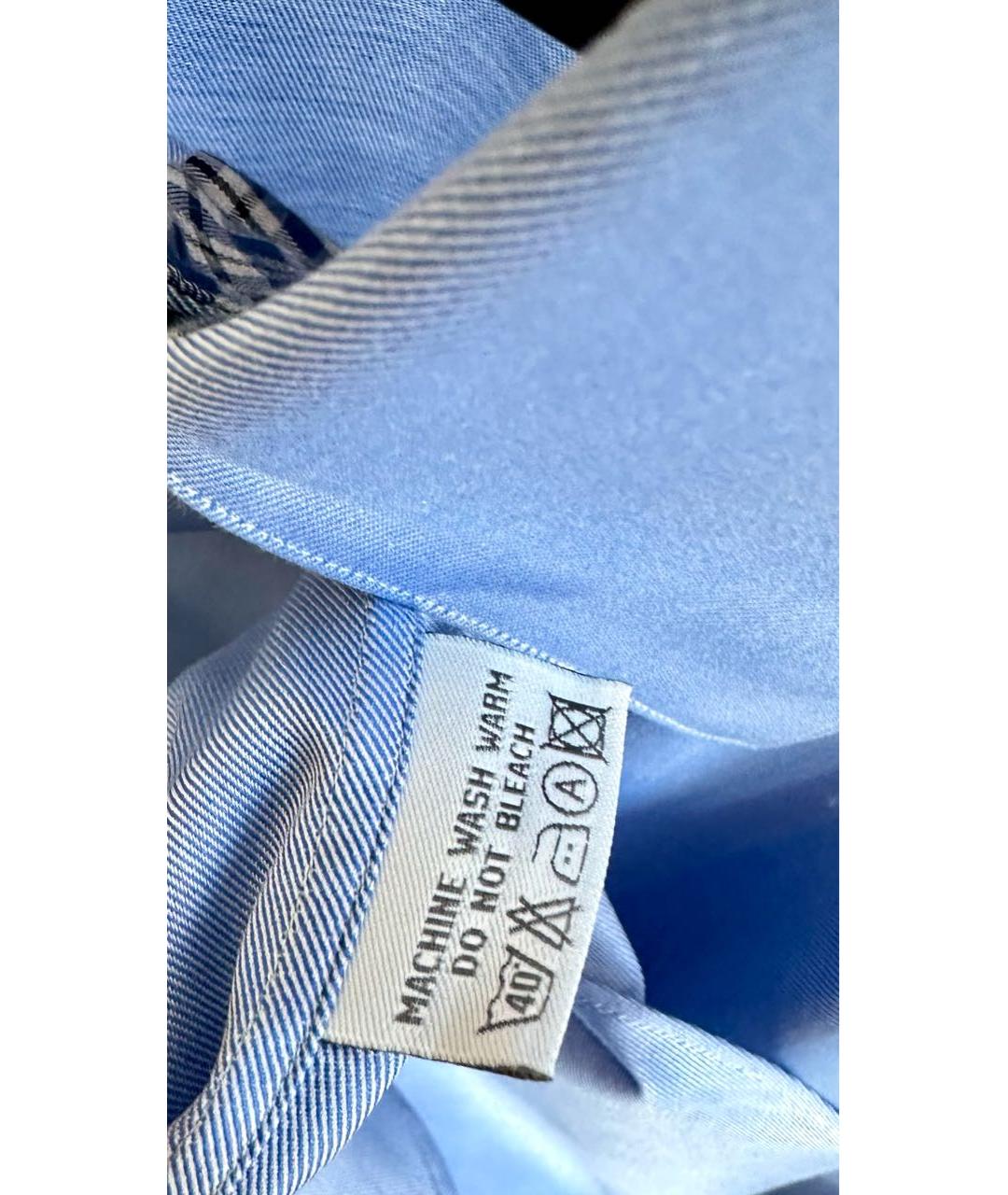 ZILLI Синяя хлопковая классическая рубашка, фото 7