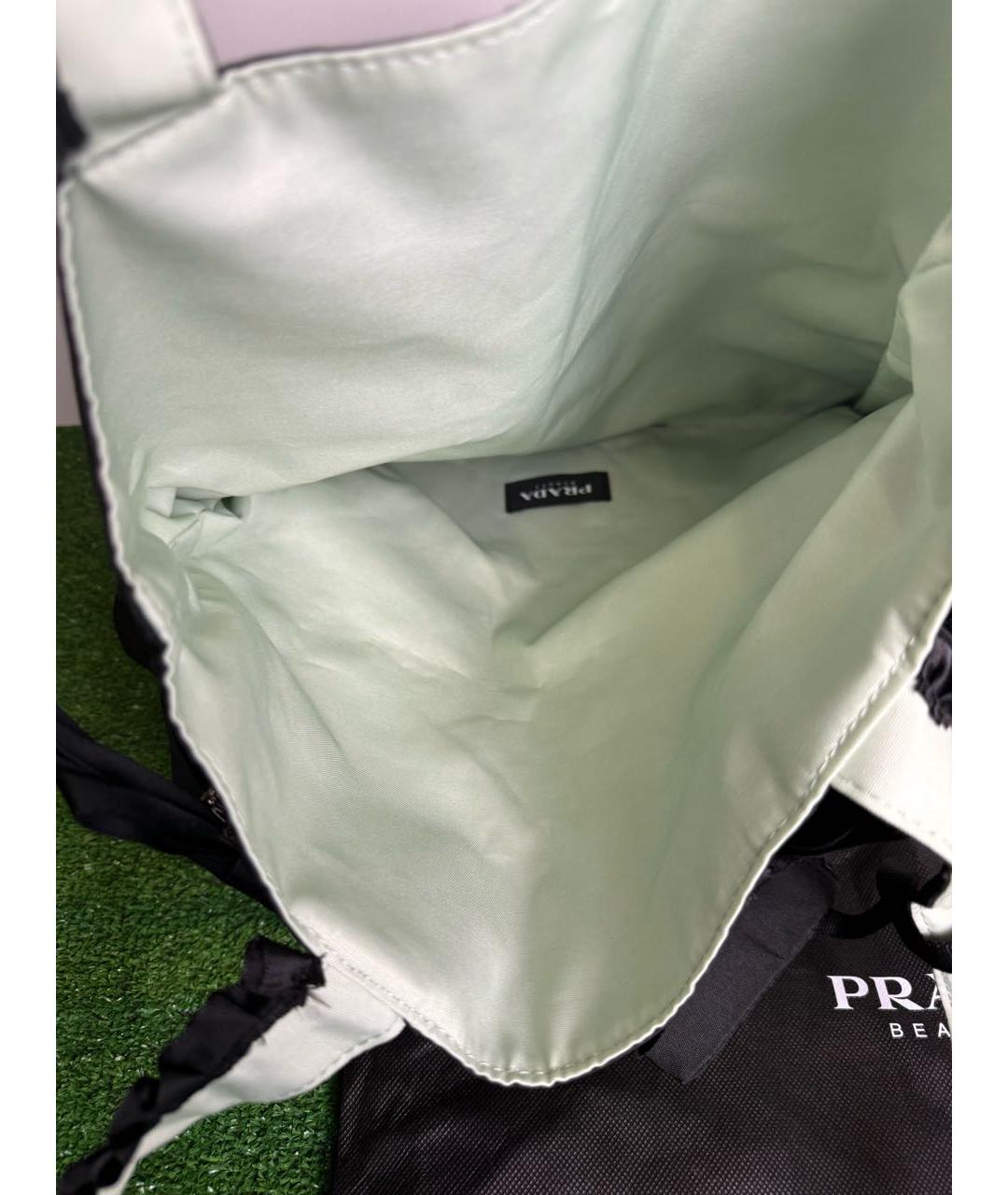 PRADA Черная хлопковая сумка тоут, фото 3