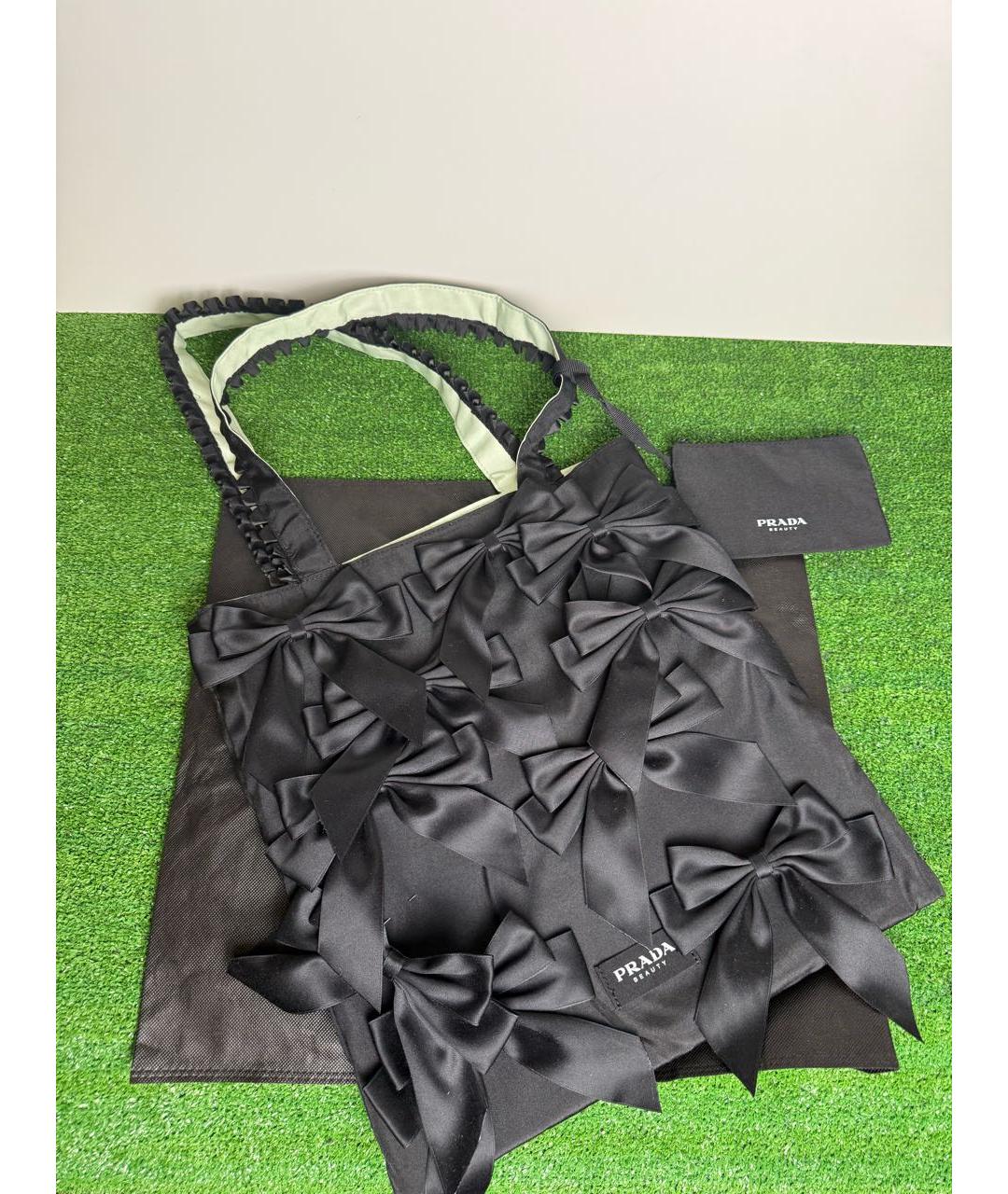 PRADA Черная хлопковая сумка тоут, фото 5