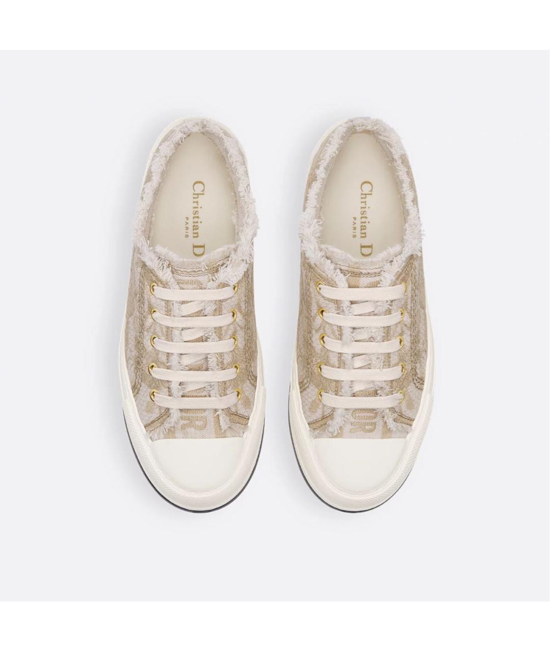 CHRISTIAN DIOR Бежевые текстильные кеды, фото 3