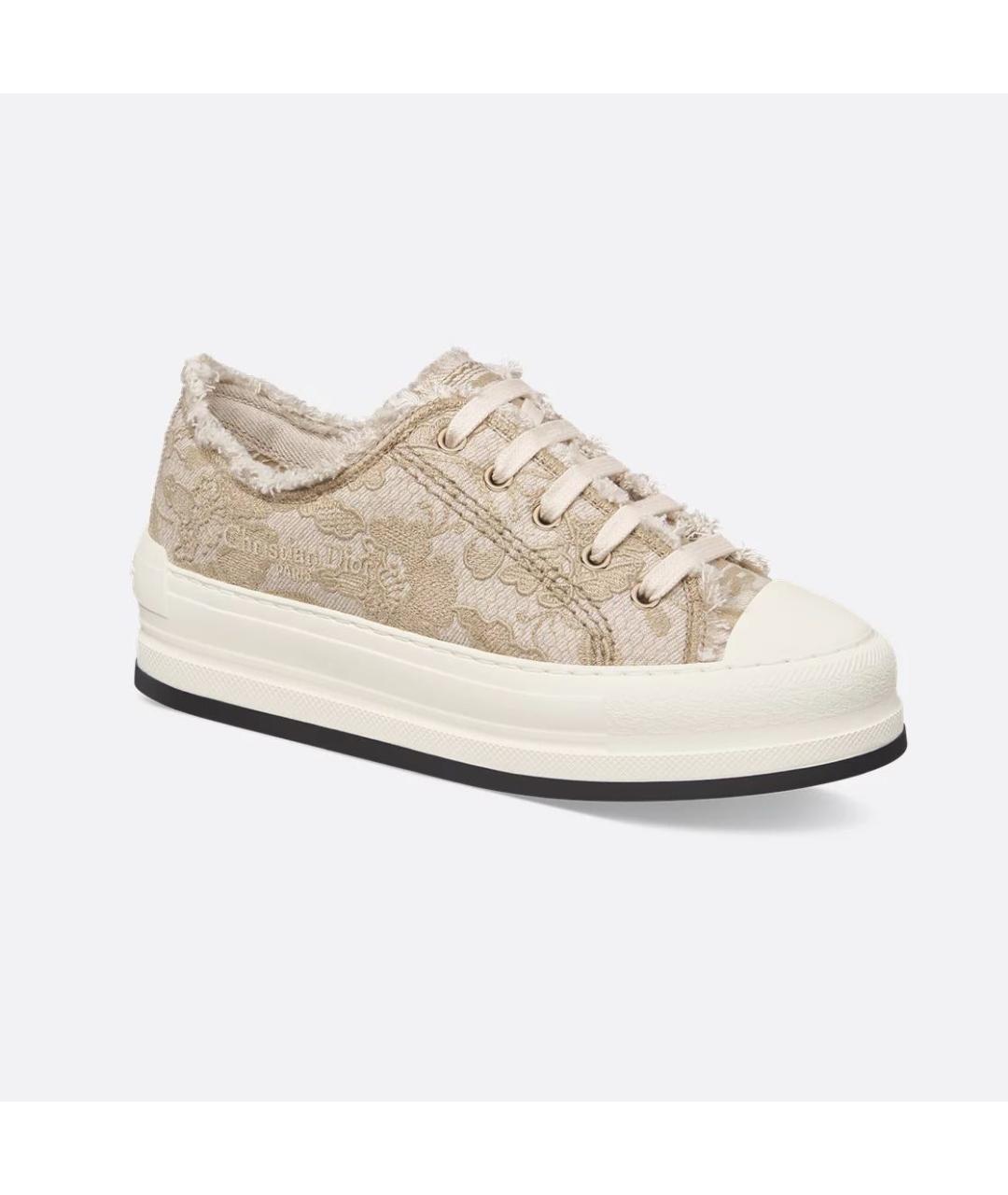 CHRISTIAN DIOR Бежевые текстильные кеды, фото 2