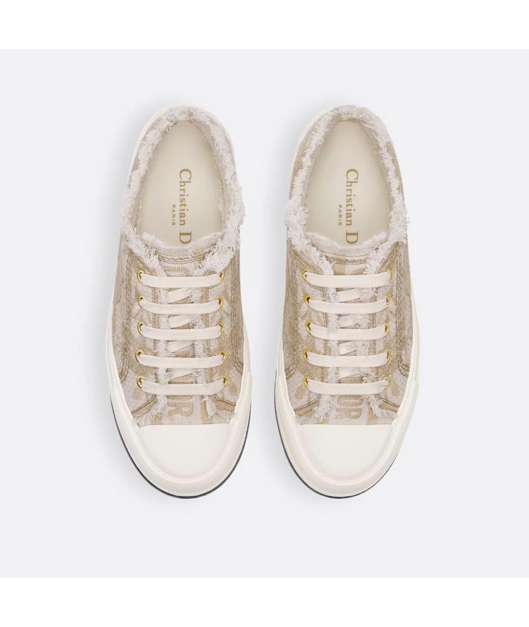 CHRISTIAN DIOR Бежевые текстильные кеды, фото 5