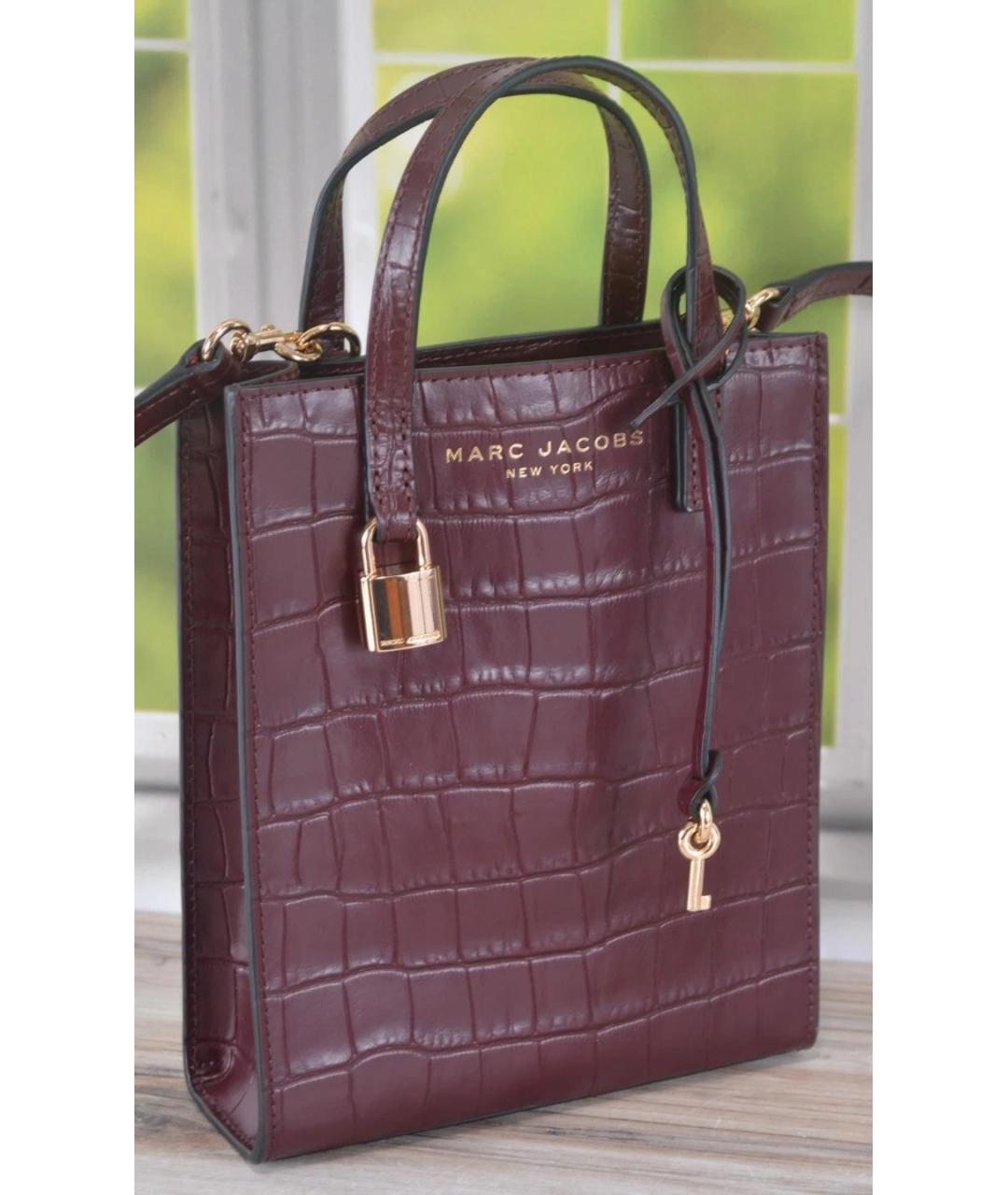 MARC JACOBS Бордовая кожаная сумка с короткими ручками, фото 2