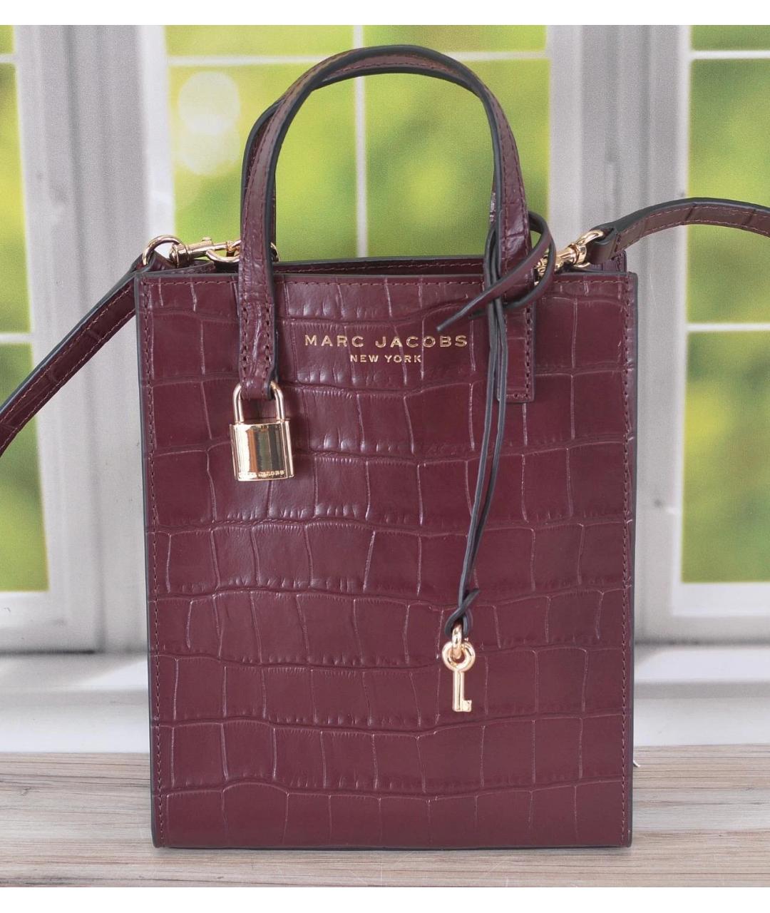 MARC JACOBS Бордовая кожаная сумка с короткими ручками, фото 3