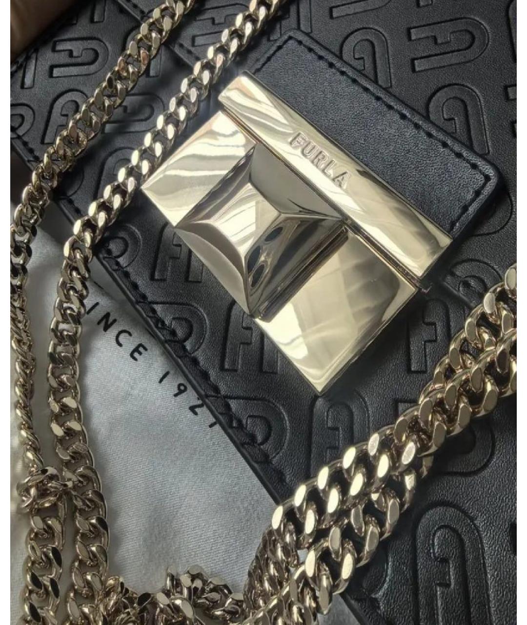 FURLA Черная кожаная сумка через плечо, фото 2