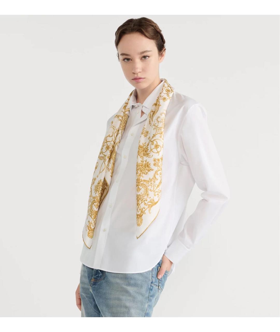 CHRISTIAN DIOR Белый шелковый платок, фото 2