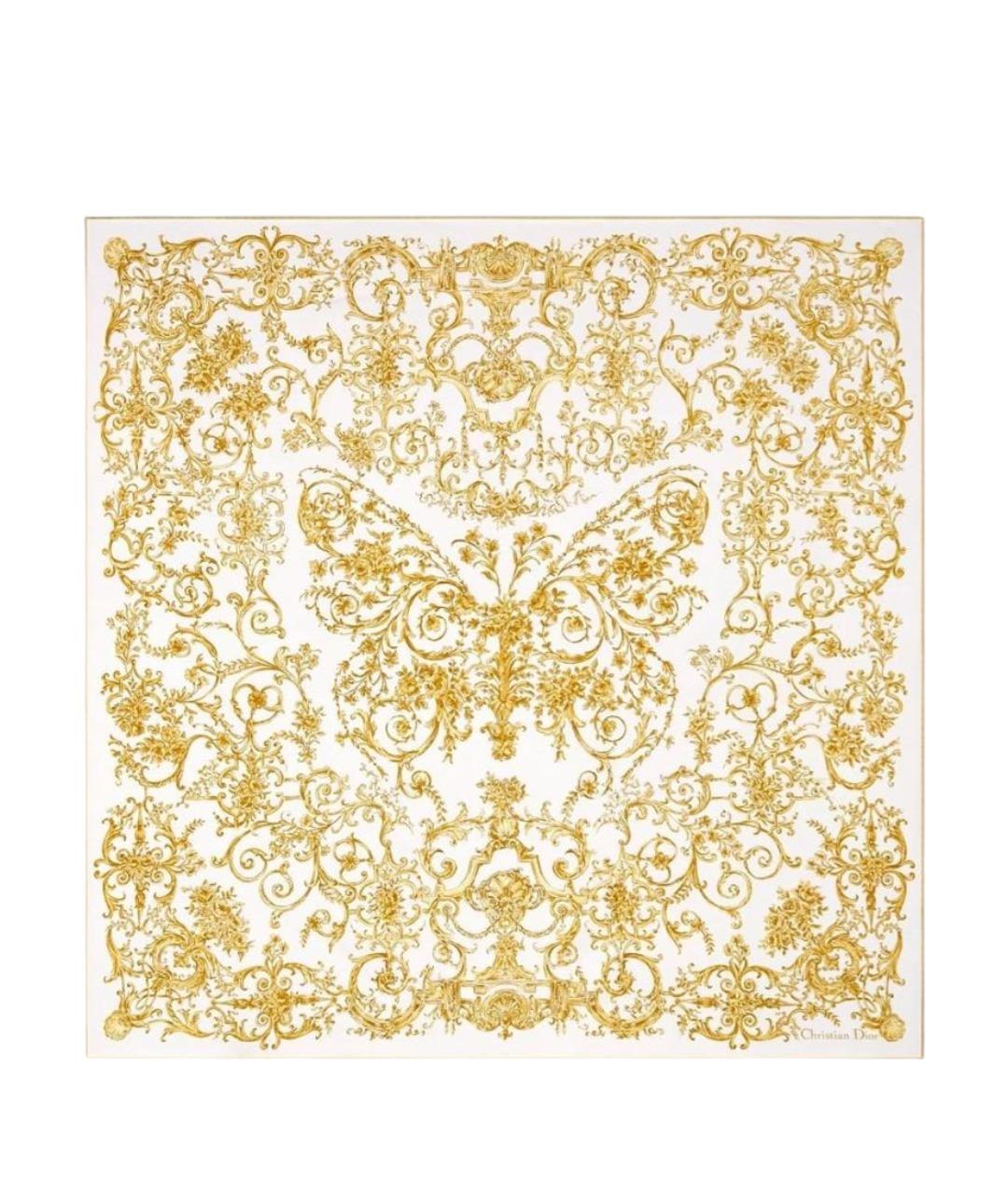 CHRISTIAN DIOR Белый шелковый платок, фото 1