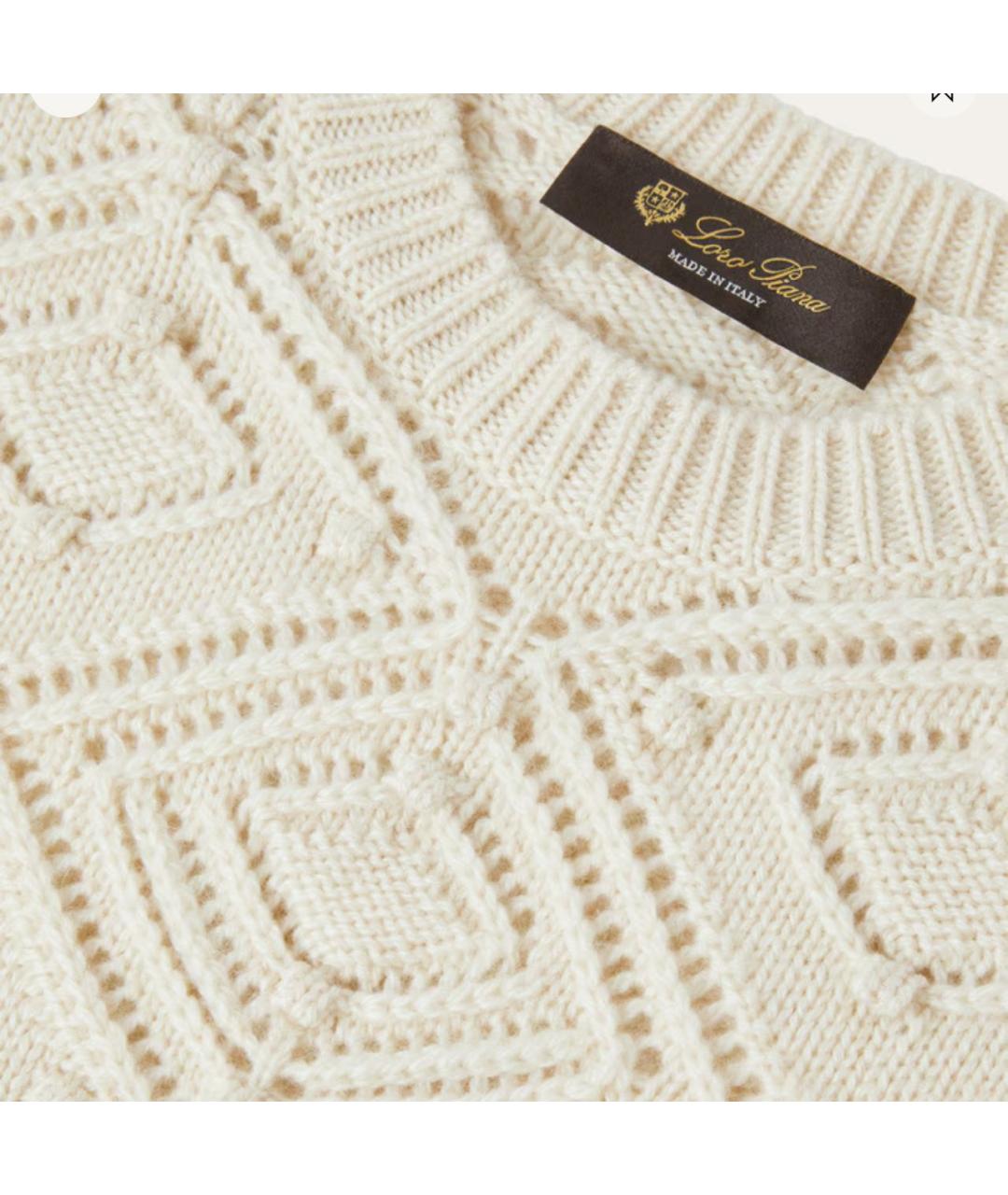 LORO PIANA Бежевый кашемировый джемпер / свитер, фото 3