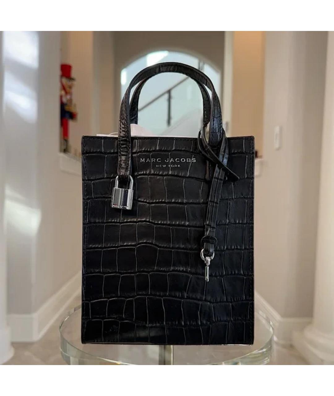 MARC JACOBS Черная кожаная сумка с короткими ручками, фото 2