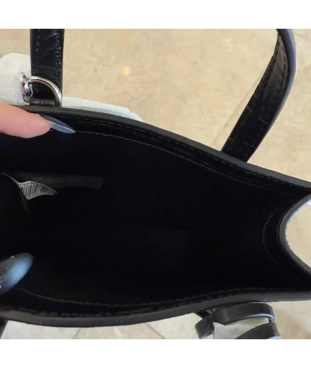 MARC JACOBS Черная кожаная сумка с короткими ручками, фото 4