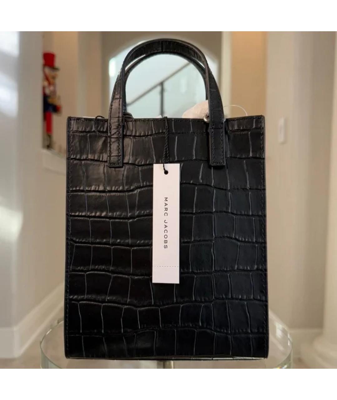 MARC JACOBS Черная кожаная сумка с короткими ручками, фото 3