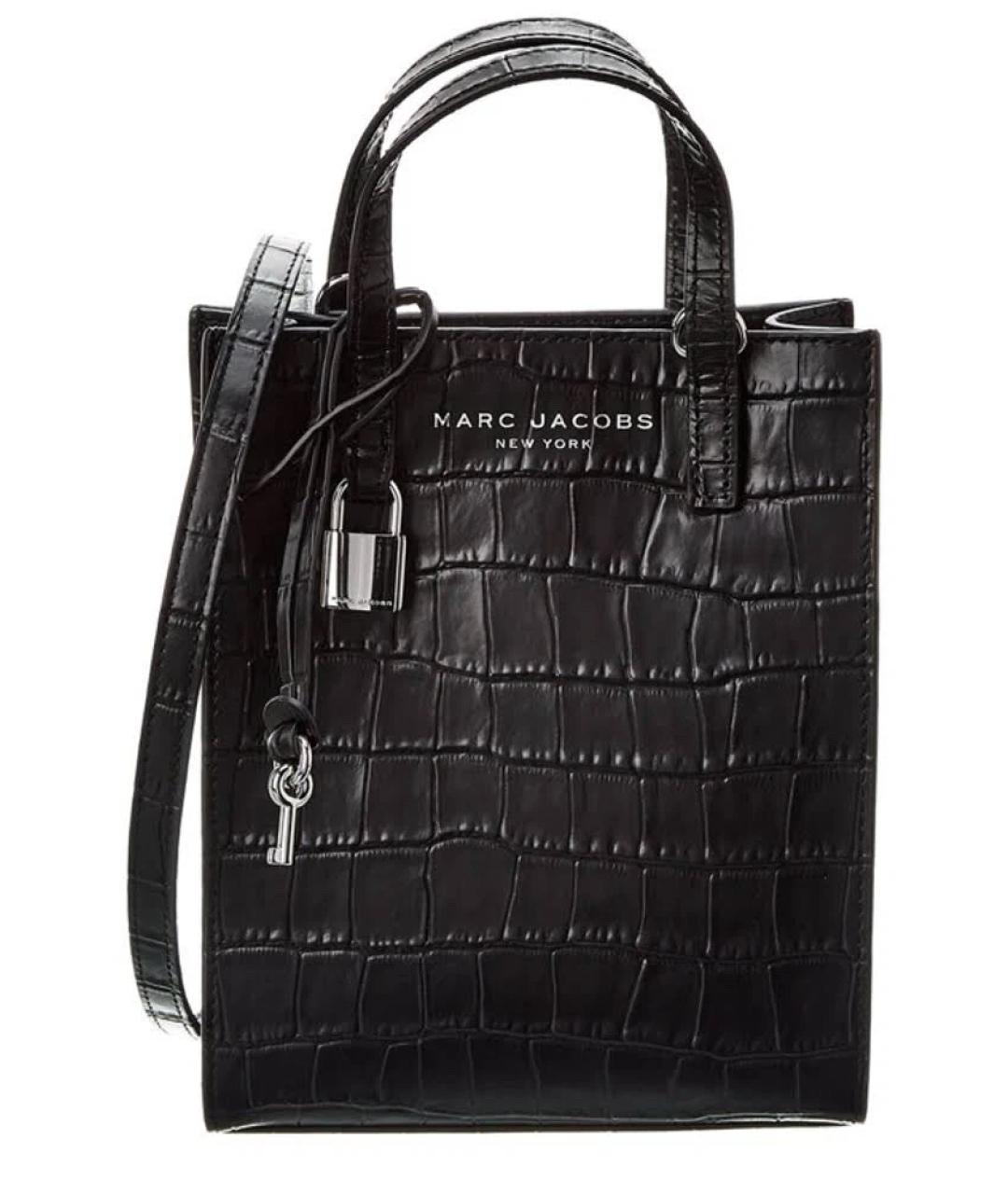 MARC JACOBS Черная кожаная сумка с короткими ручками, фото 1