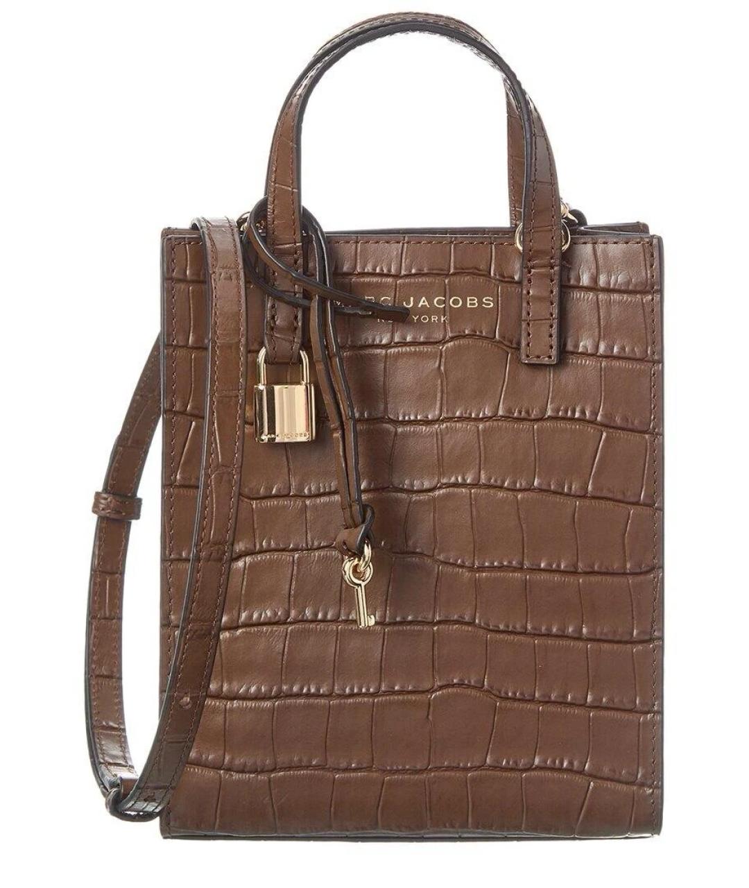 MARC JACOBS Коричневая кожаная сумка с короткими ручками, фото 1