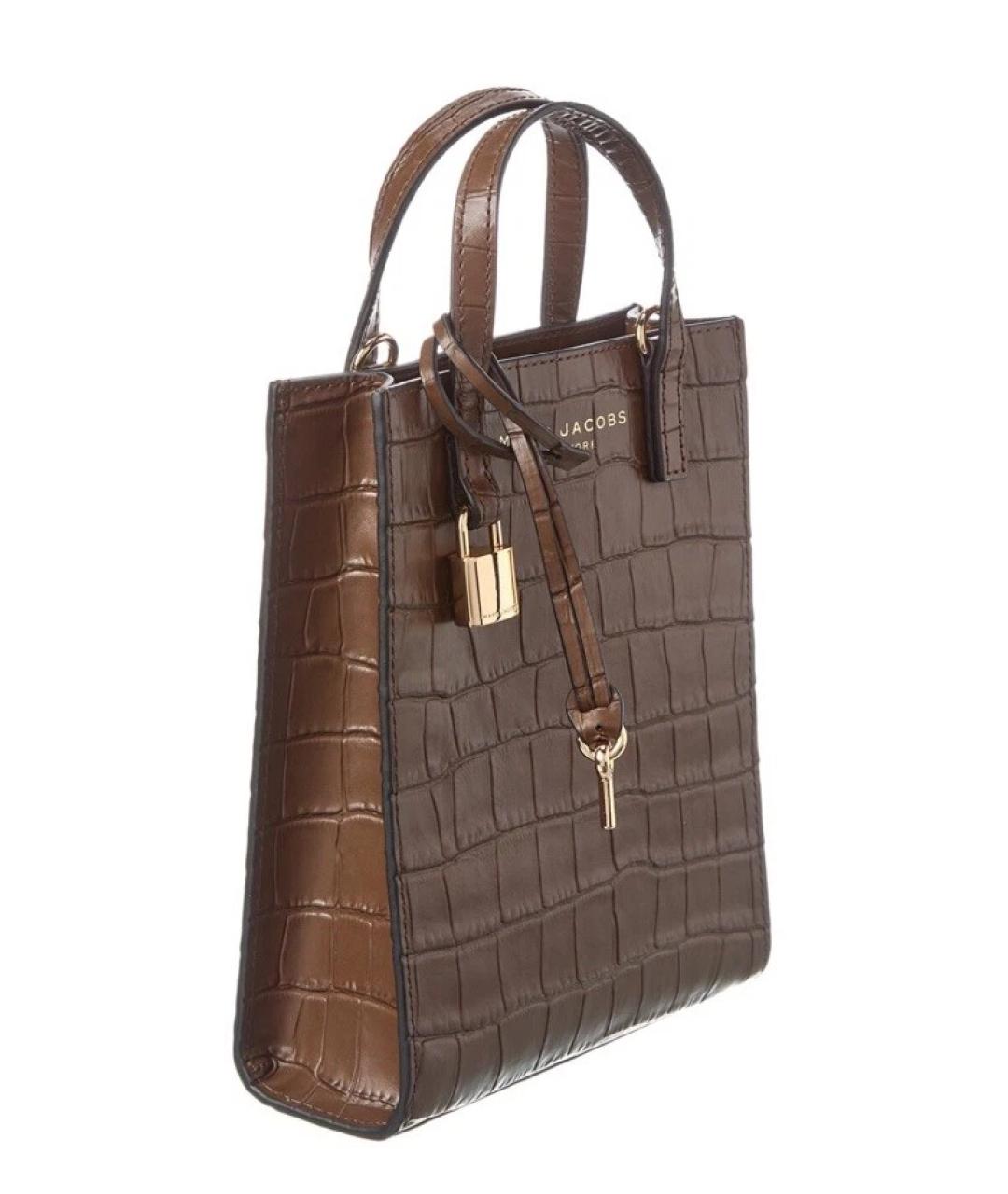 MARC JACOBS Коричневая кожаная сумка с короткими ручками, фото 3