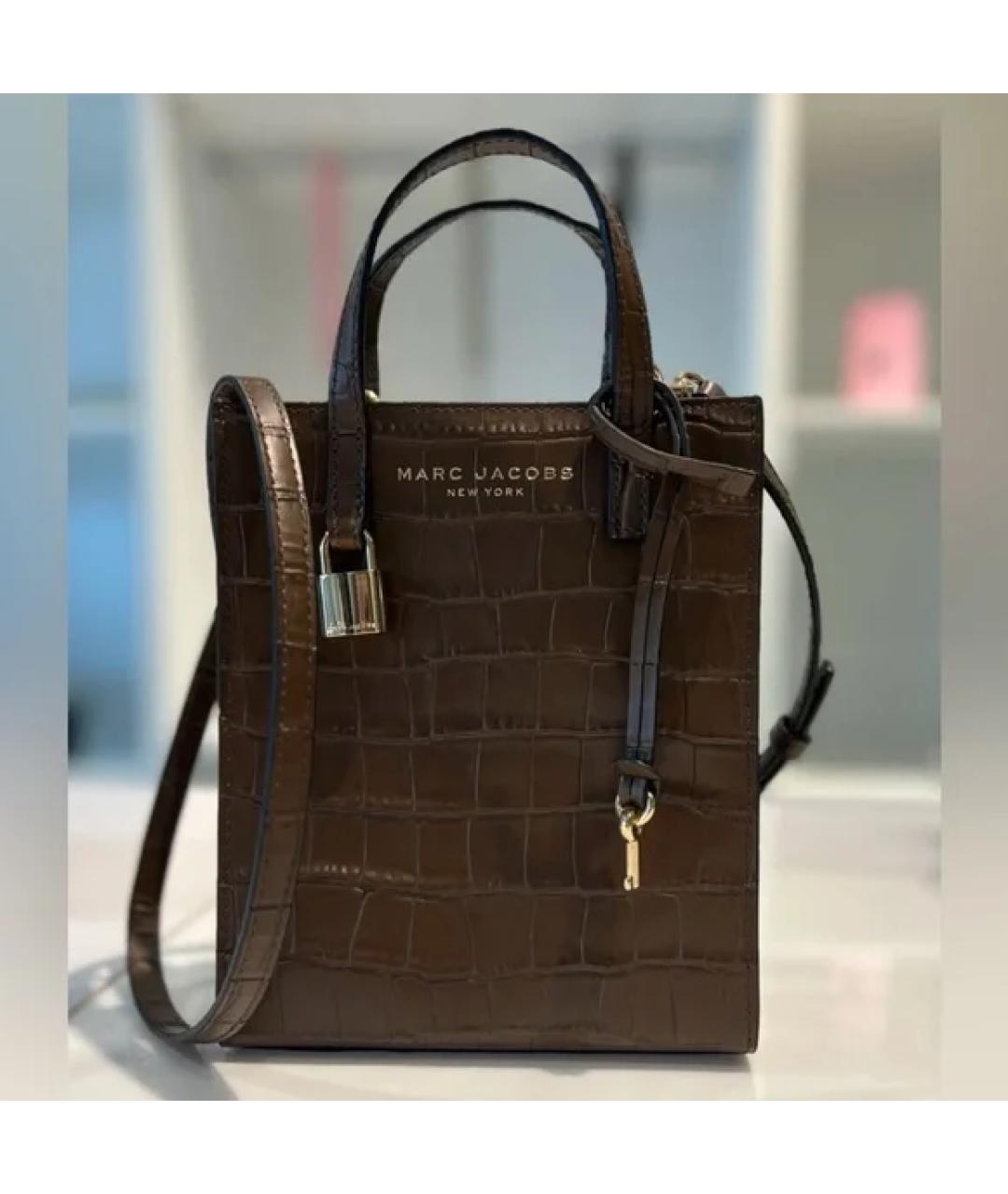 MARC JACOBS Коричневая кожаная сумка с короткими ручками, фото 4