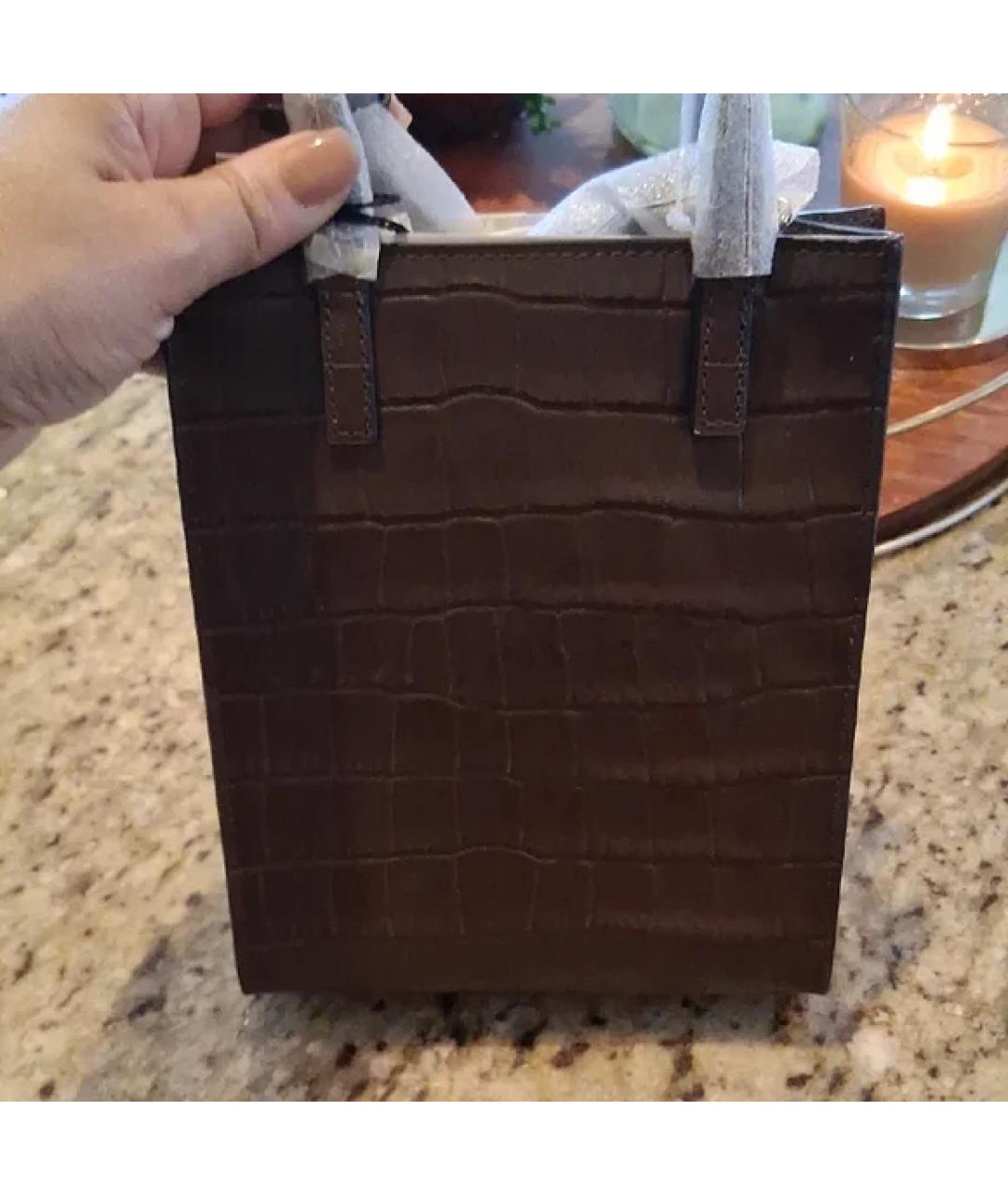 MARC JACOBS Коричневая кожаная сумка с короткими ручками, фото 6