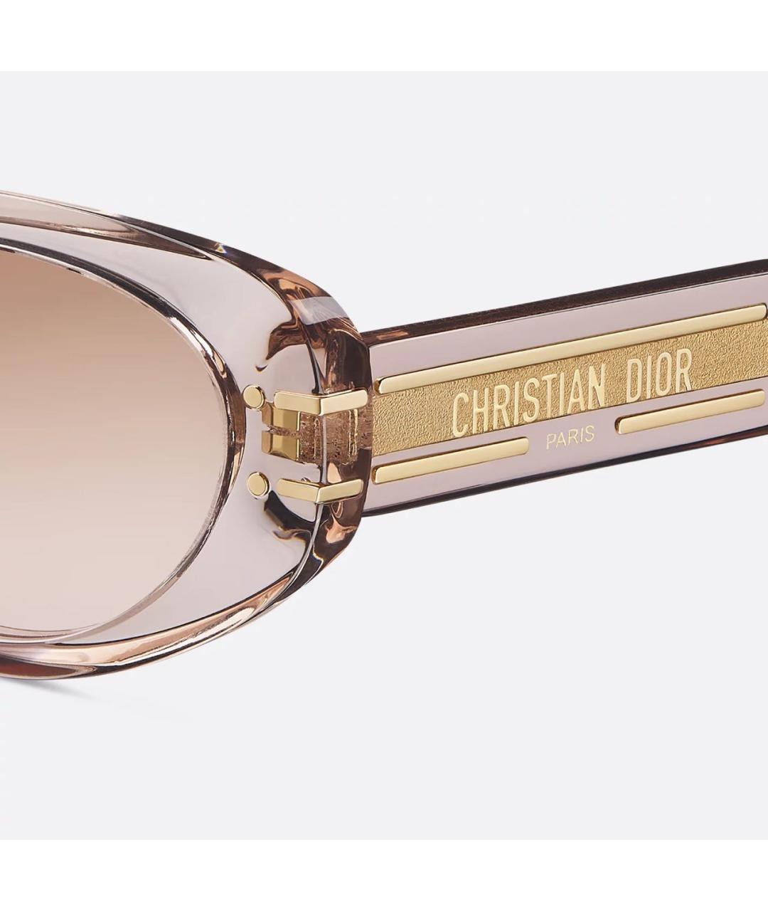 CHRISTIAN DIOR Коричневые пластиковые солнцезащитные очки, фото 5