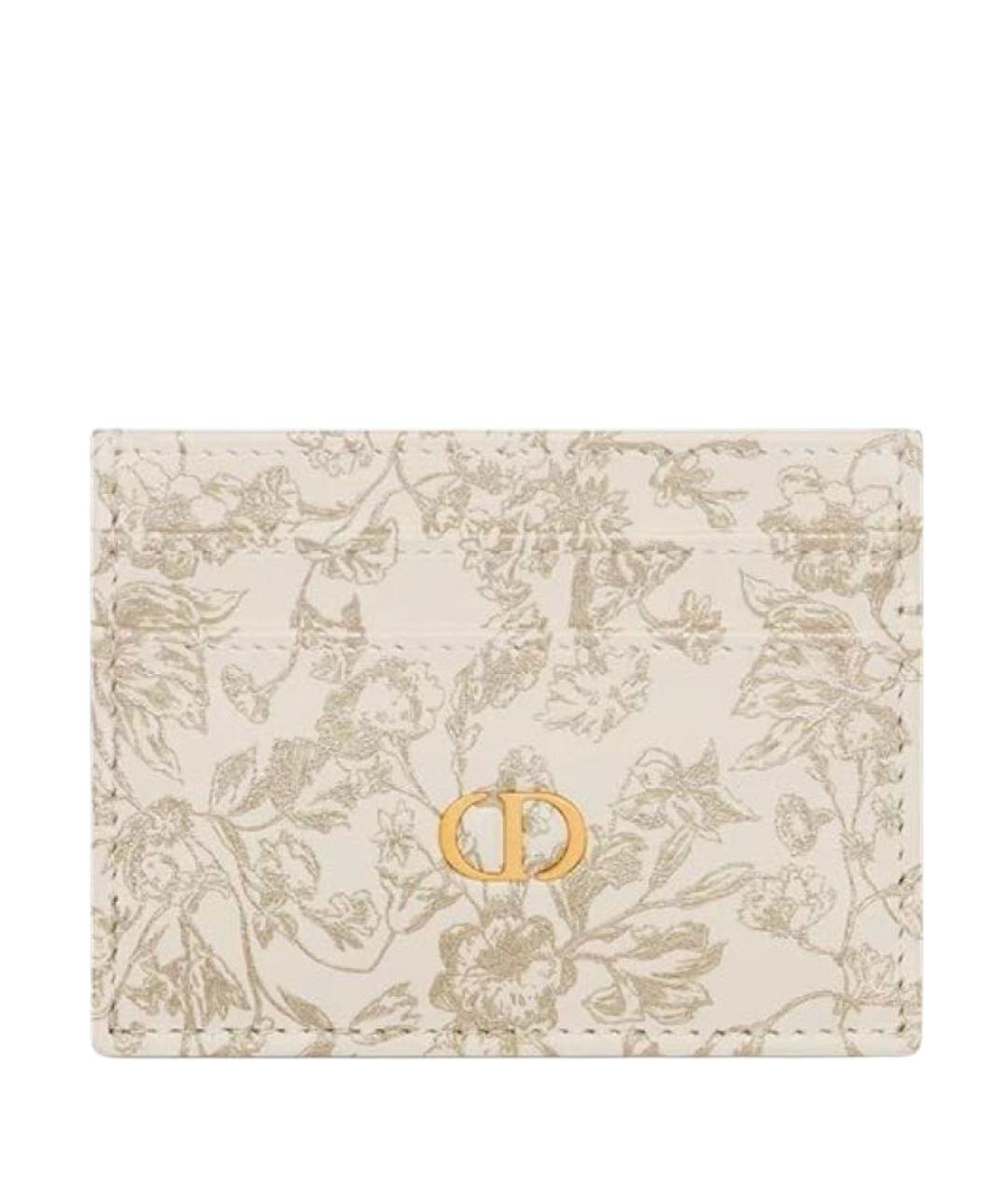 CHRISTIAN DIOR Бежевый кожаный кардхолдер, фото 1