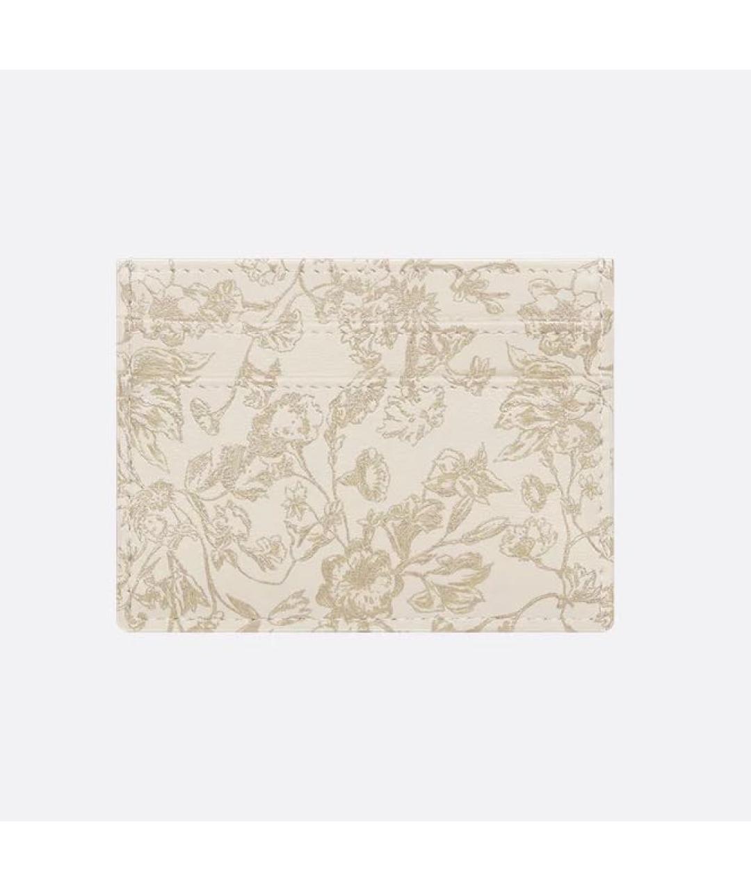 CHRISTIAN DIOR Бежевый кожаный кардхолдер, фото 2