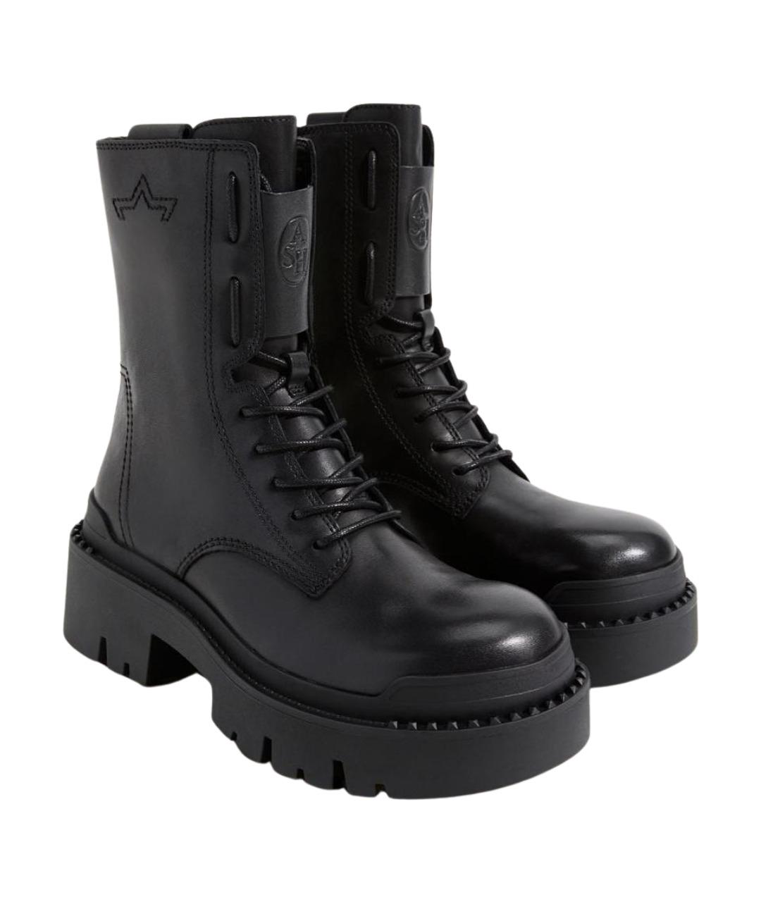 ASH Черные кожаные ботинки, фото 1