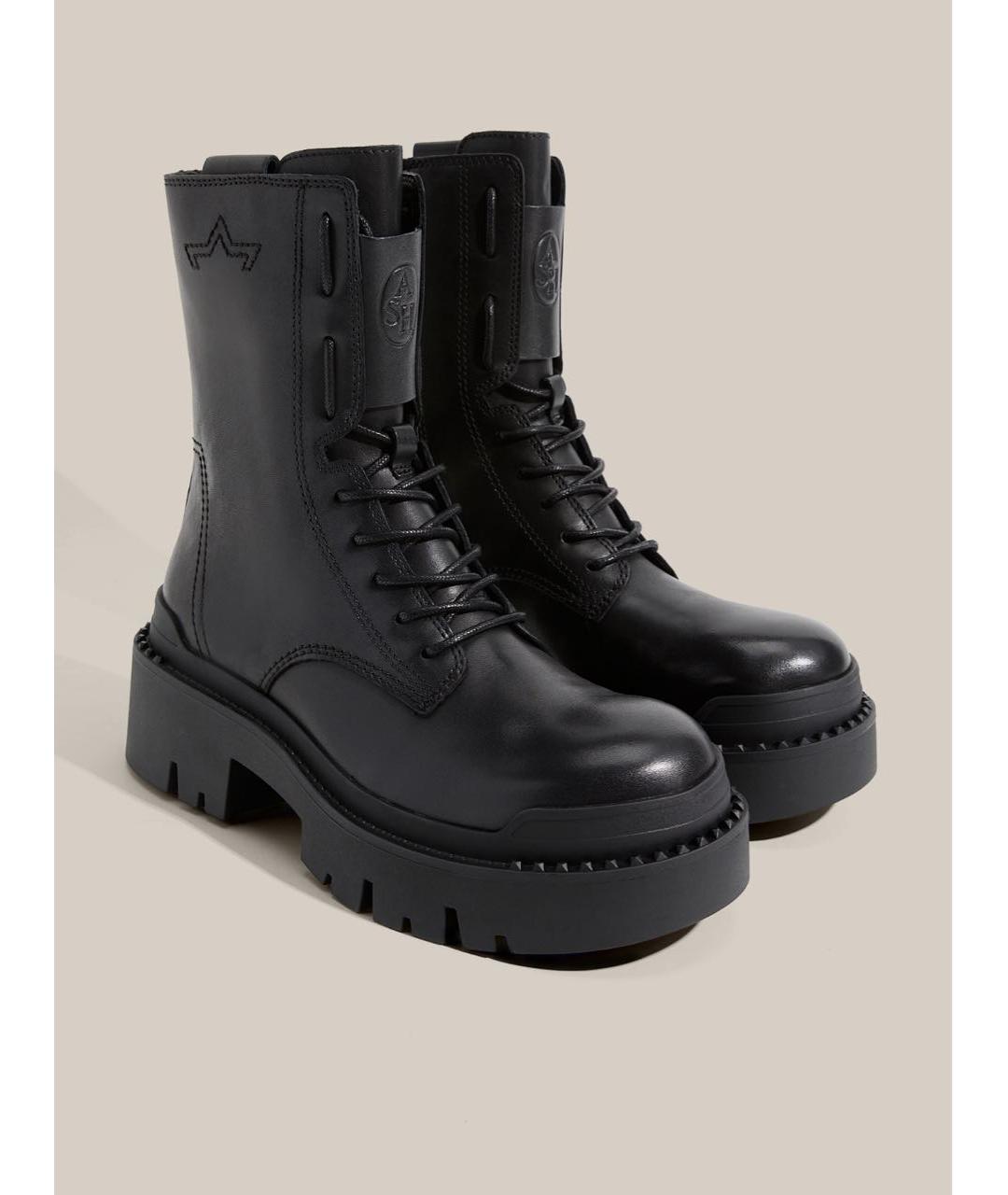 ASH Черные кожаные ботинки, фото 5