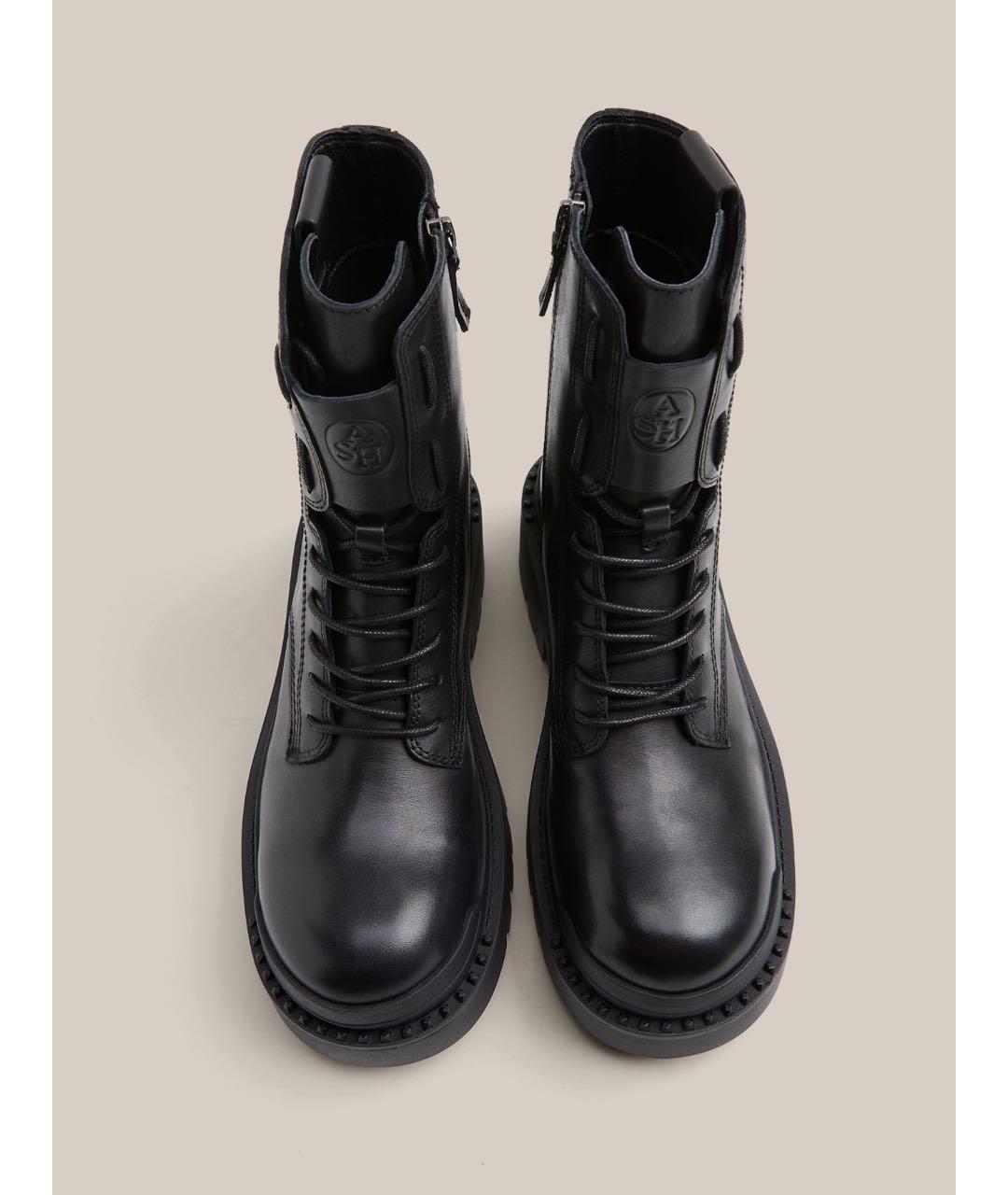ASH Черные кожаные ботинки, фото 2