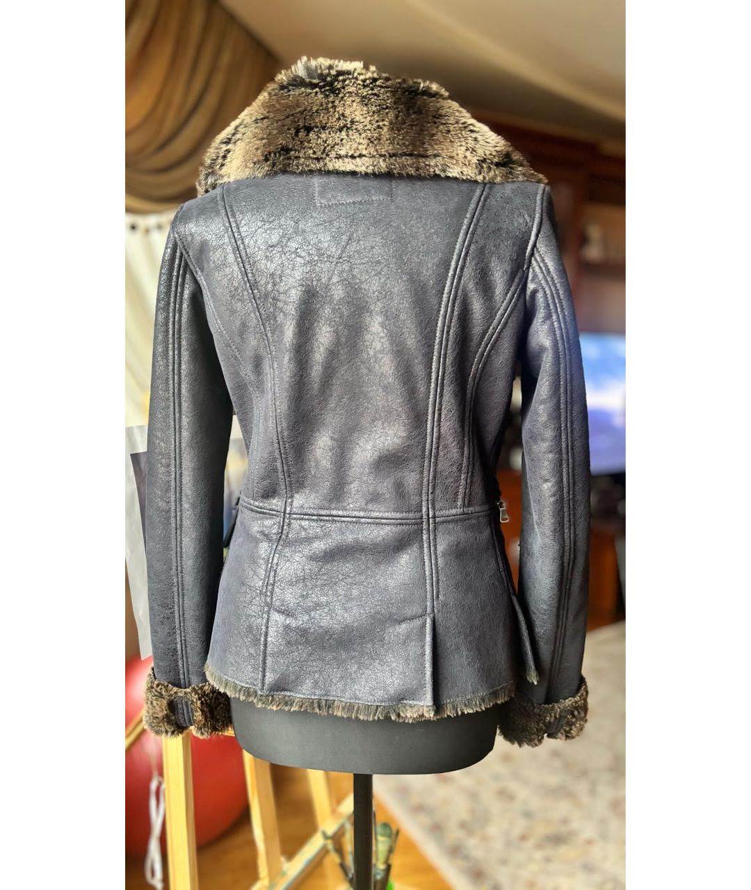 ARMANI JEANS Темно-синяя полиэстеровая дубленка, фото 2