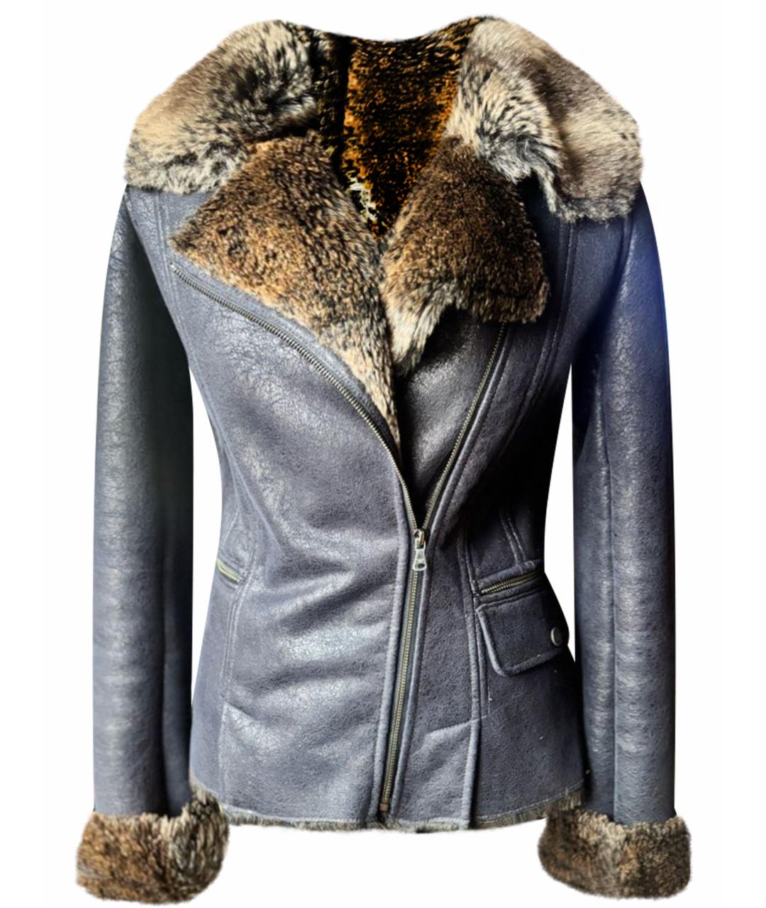 ARMANI JEANS Темно-синяя полиэстеровая дубленка, фото 1