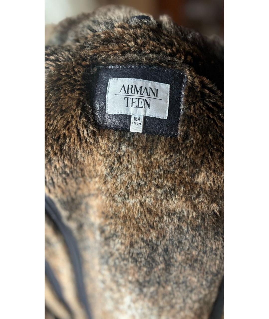 ARMANI JEANS Темно-синяя полиэстеровая дубленка, фото 5