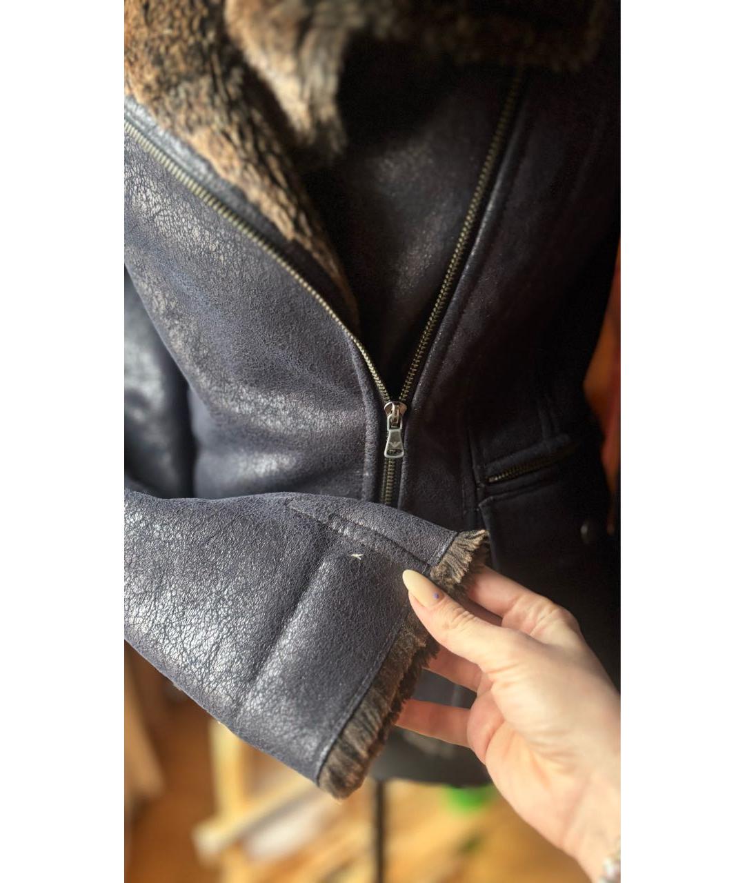 ARMANI JEANS Темно-синяя полиэстеровая дубленка, фото 4