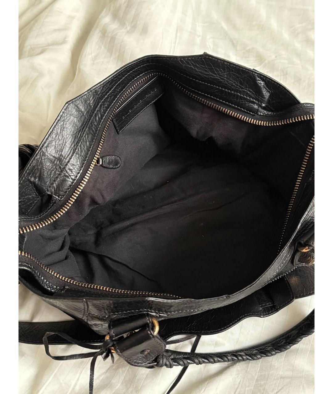 BALENCIAGA Черная кожаная сумка с короткими ручками, фото 7