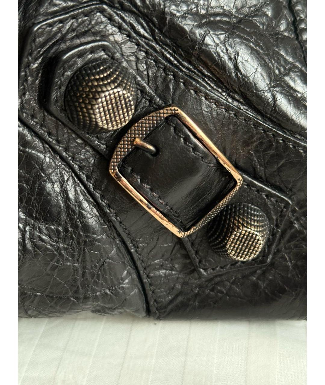 BALENCIAGA Черная кожаная сумка с короткими ручками, фото 6