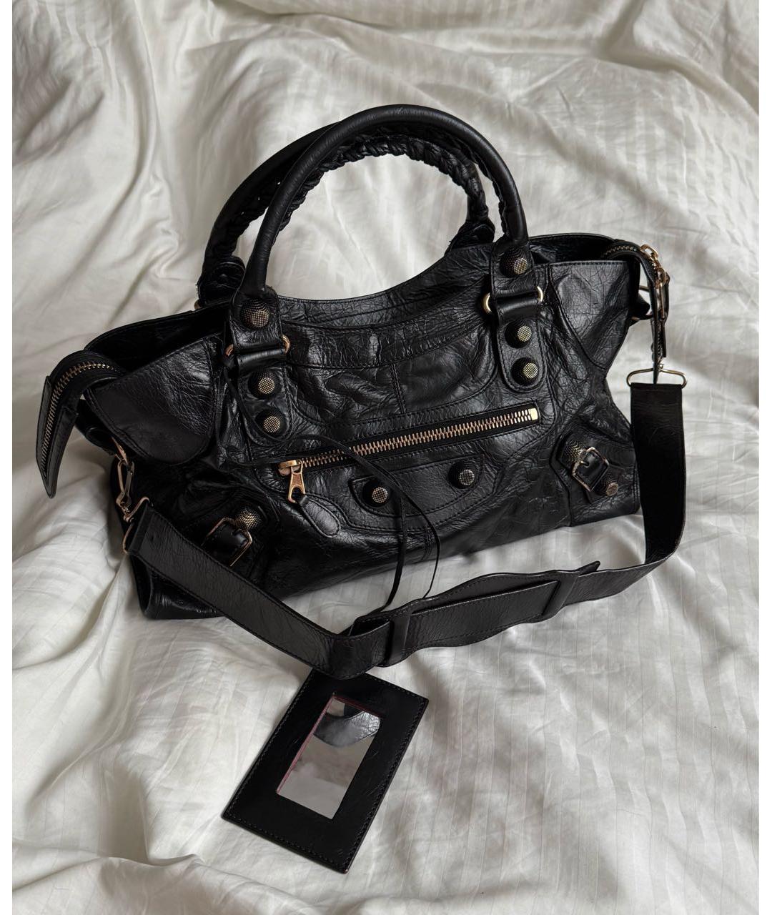 BALENCIAGA Черная кожаная сумка с короткими ручками, фото 9