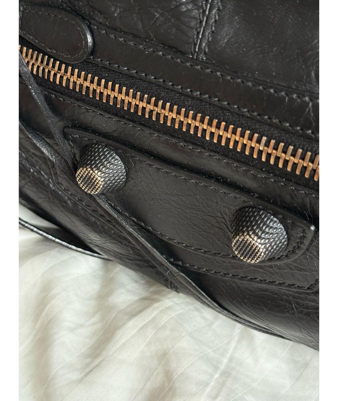 BALENCIAGA Черная кожаная сумка с короткими ручками, фото 5