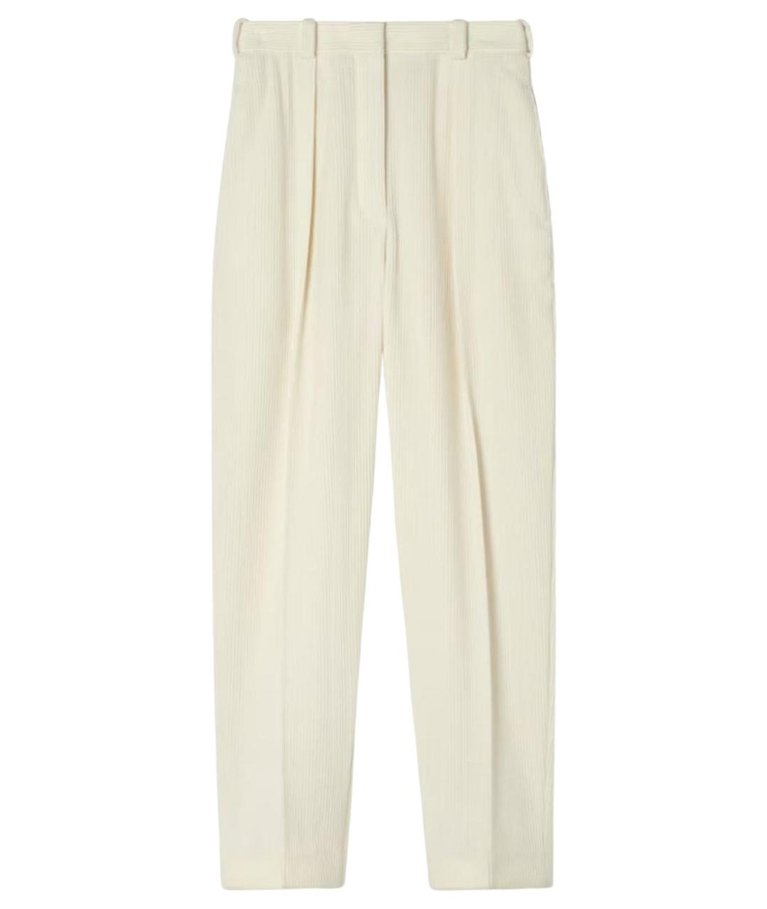LORO PIANA Белые шерстяные прямые брюки, фото 1