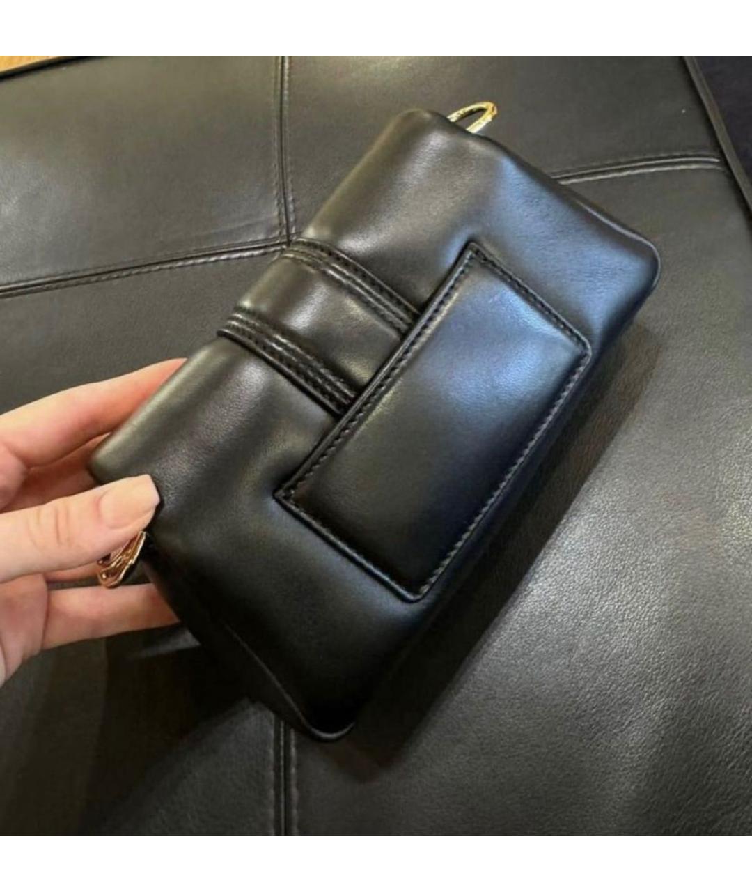 JACQUEMUS Черная кожаная сумка через плечо, фото 5