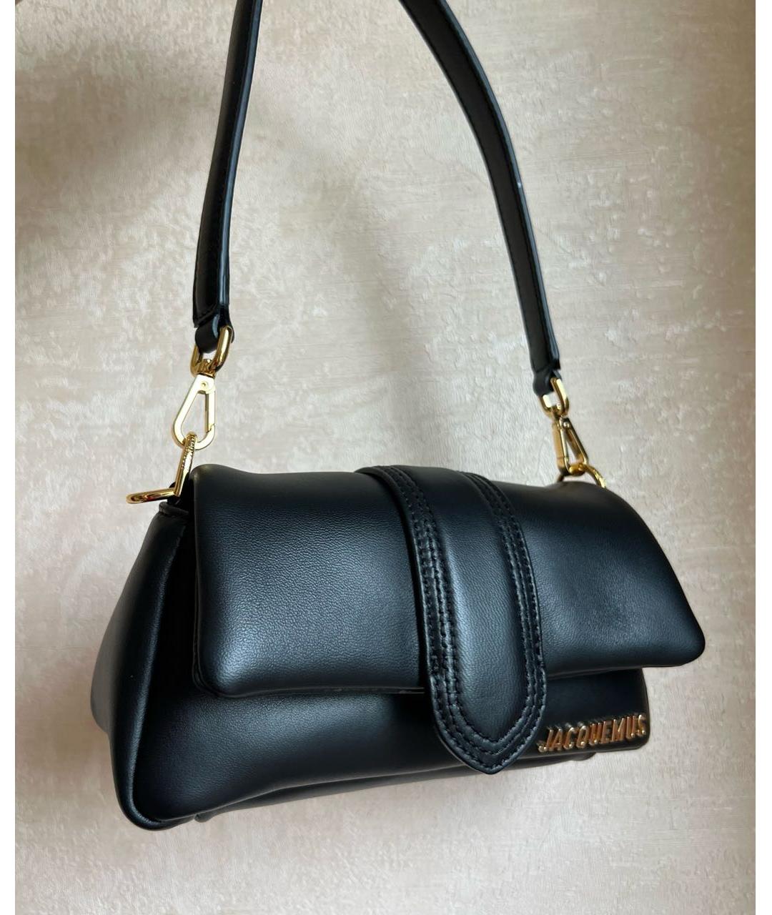 JACQUEMUS Черная кожаная сумка через плечо, фото 7