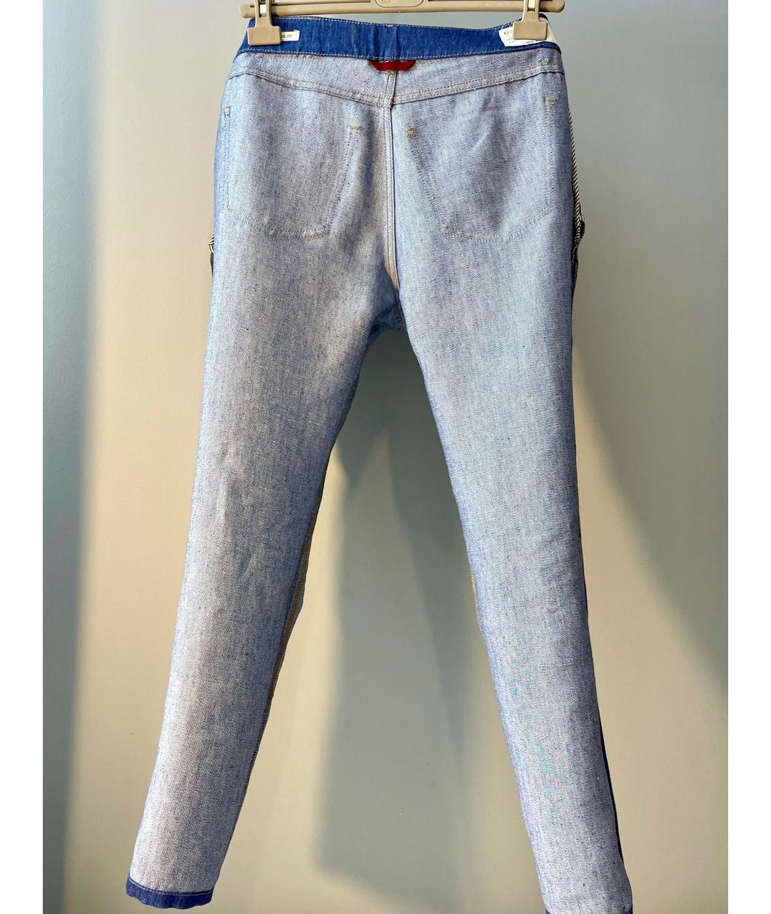 BRUNELLO CUCINELLI Синие льняные повседневные брюки, фото 5