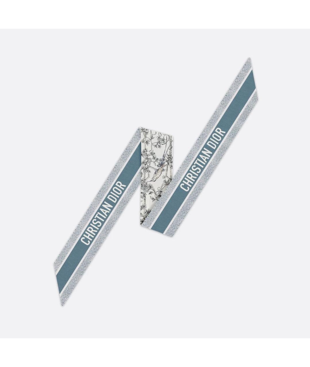 CHRISTIAN DIOR Серый шелковый платок, фото 2