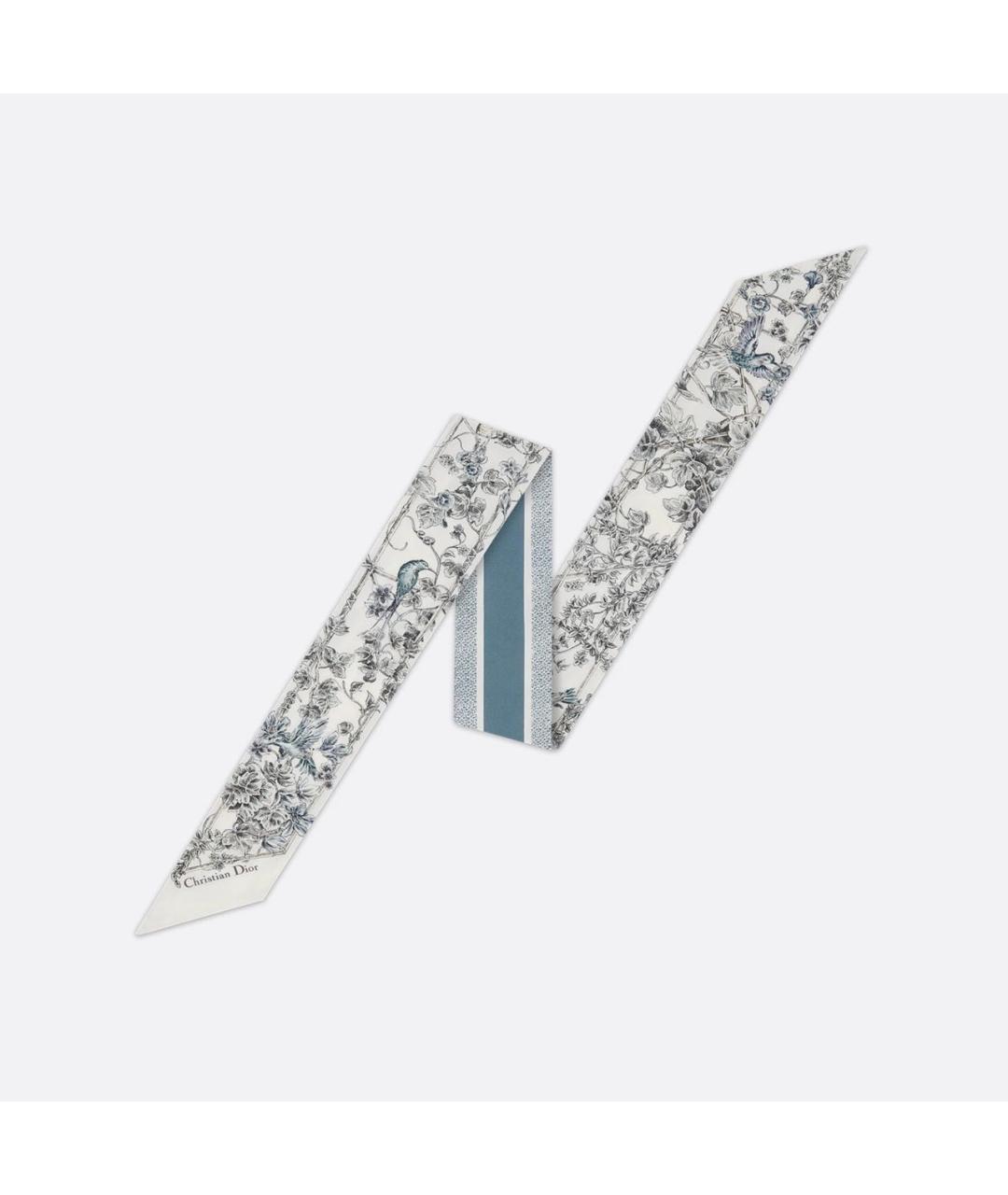 CHRISTIAN DIOR Серый шелковый платок, фото 5