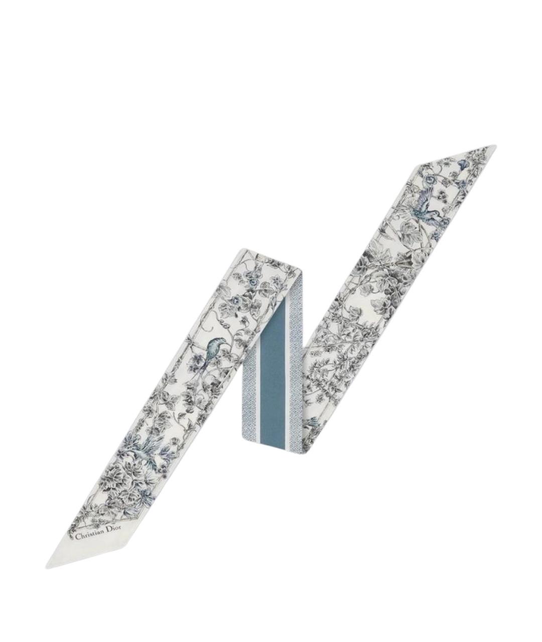 CHRISTIAN DIOR Серый шелковый платок, фото 1