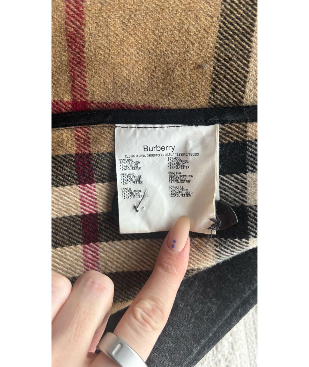 BURBERRY Антрацитовое шерстяное пальто, фото 6