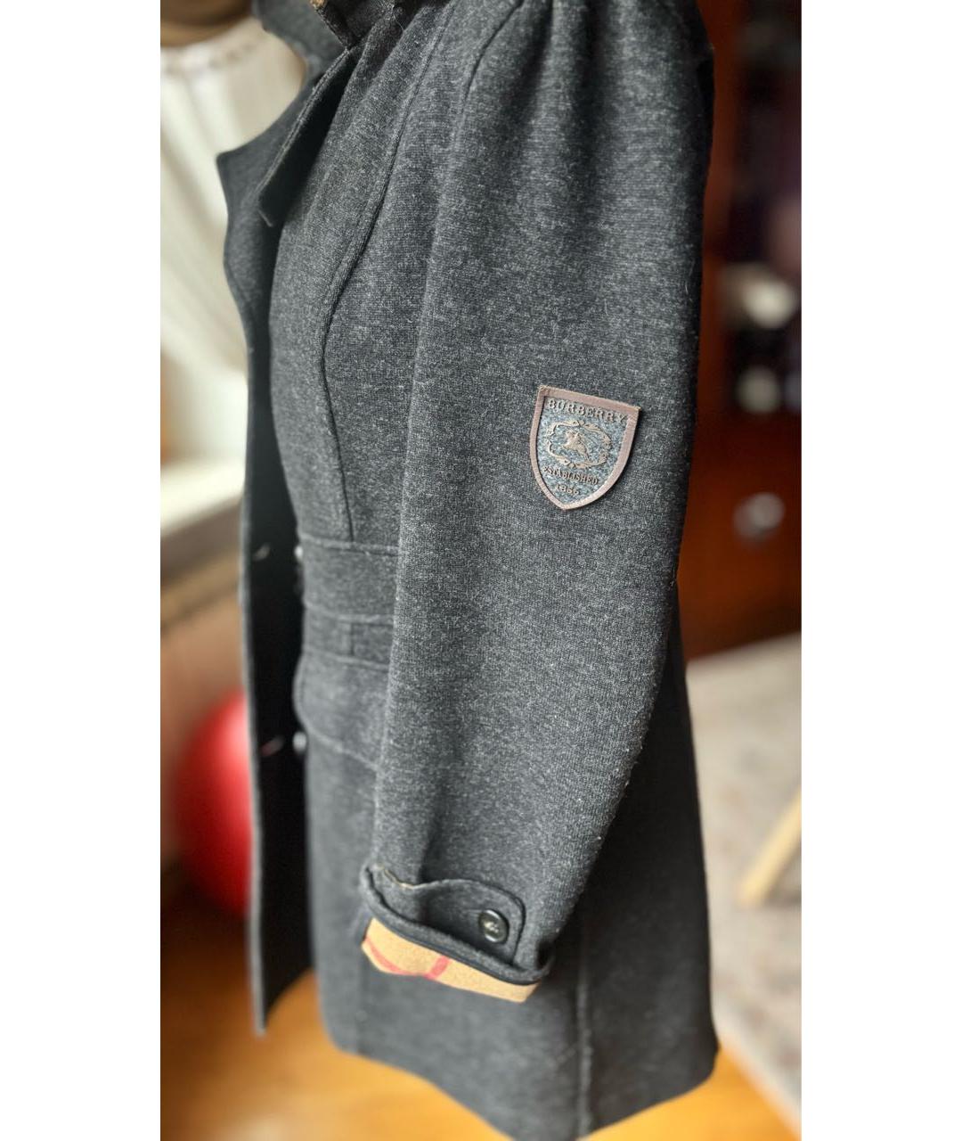 BURBERRY Антрацитовое шерстяное пальто, фото 3