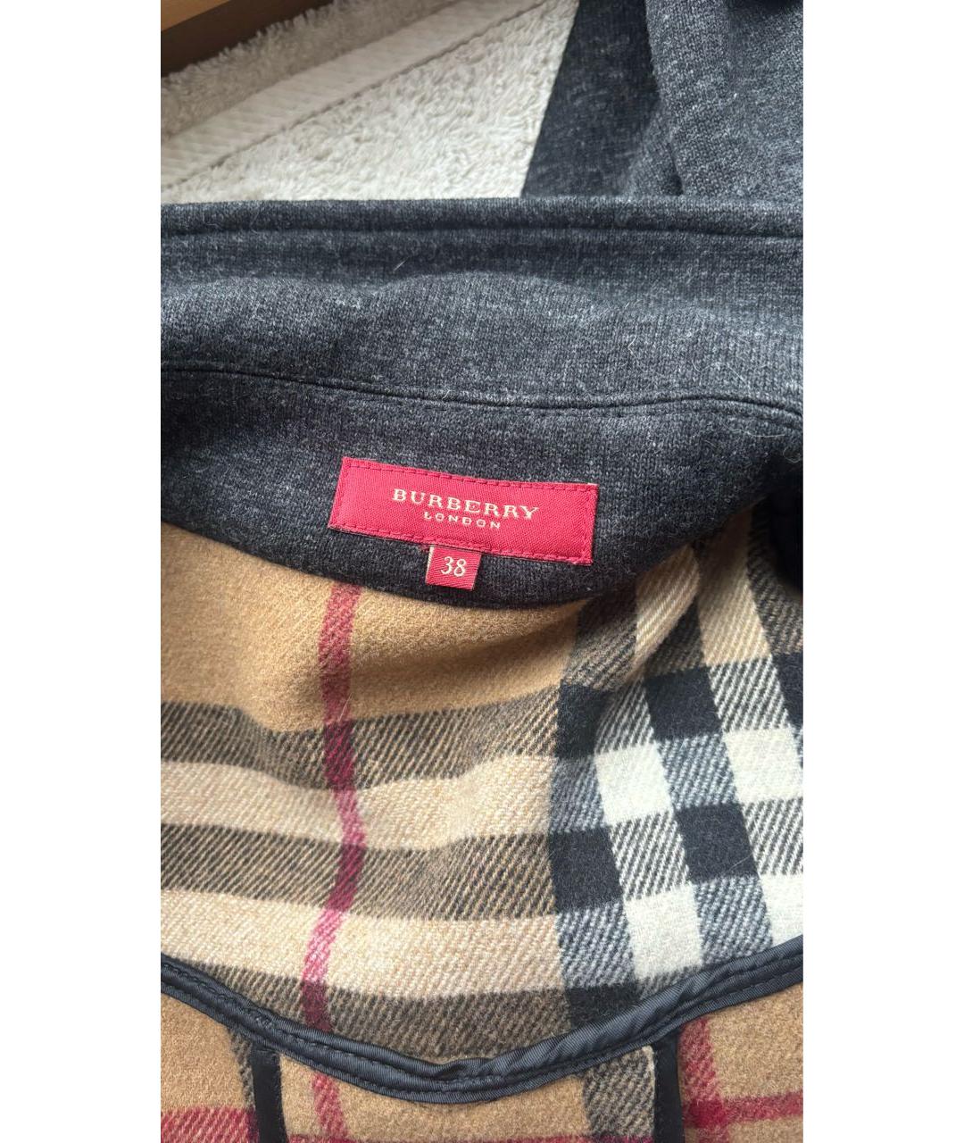 BURBERRY Антрацитовое шерстяное пальто, фото 5